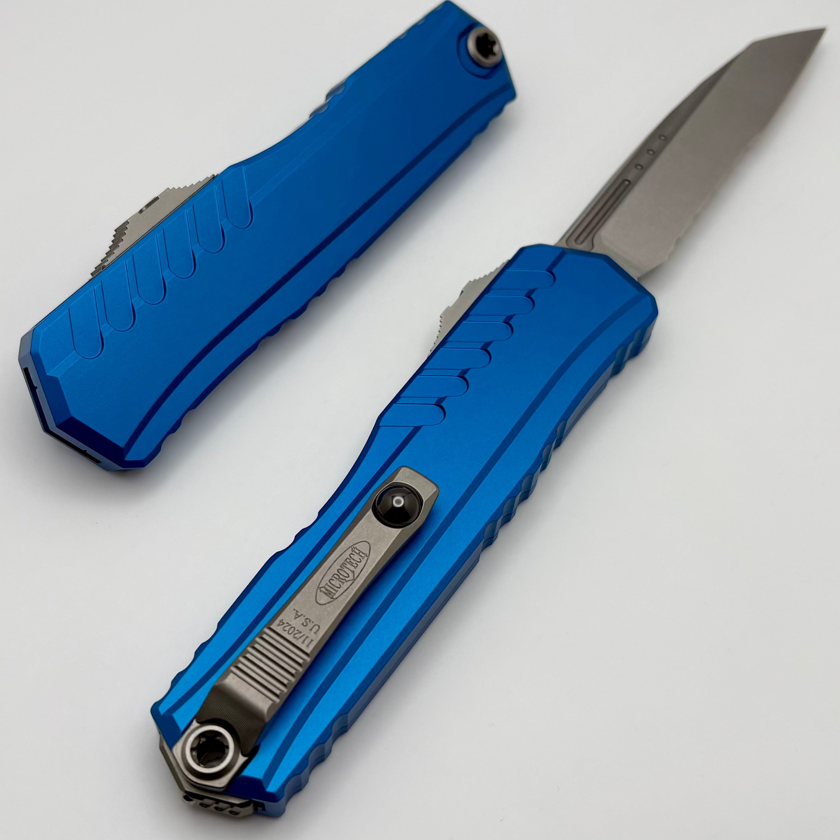 Microtech Cypher II S/E Premium OTF Knife with Blue Handle - Ultimate Tactical Tool