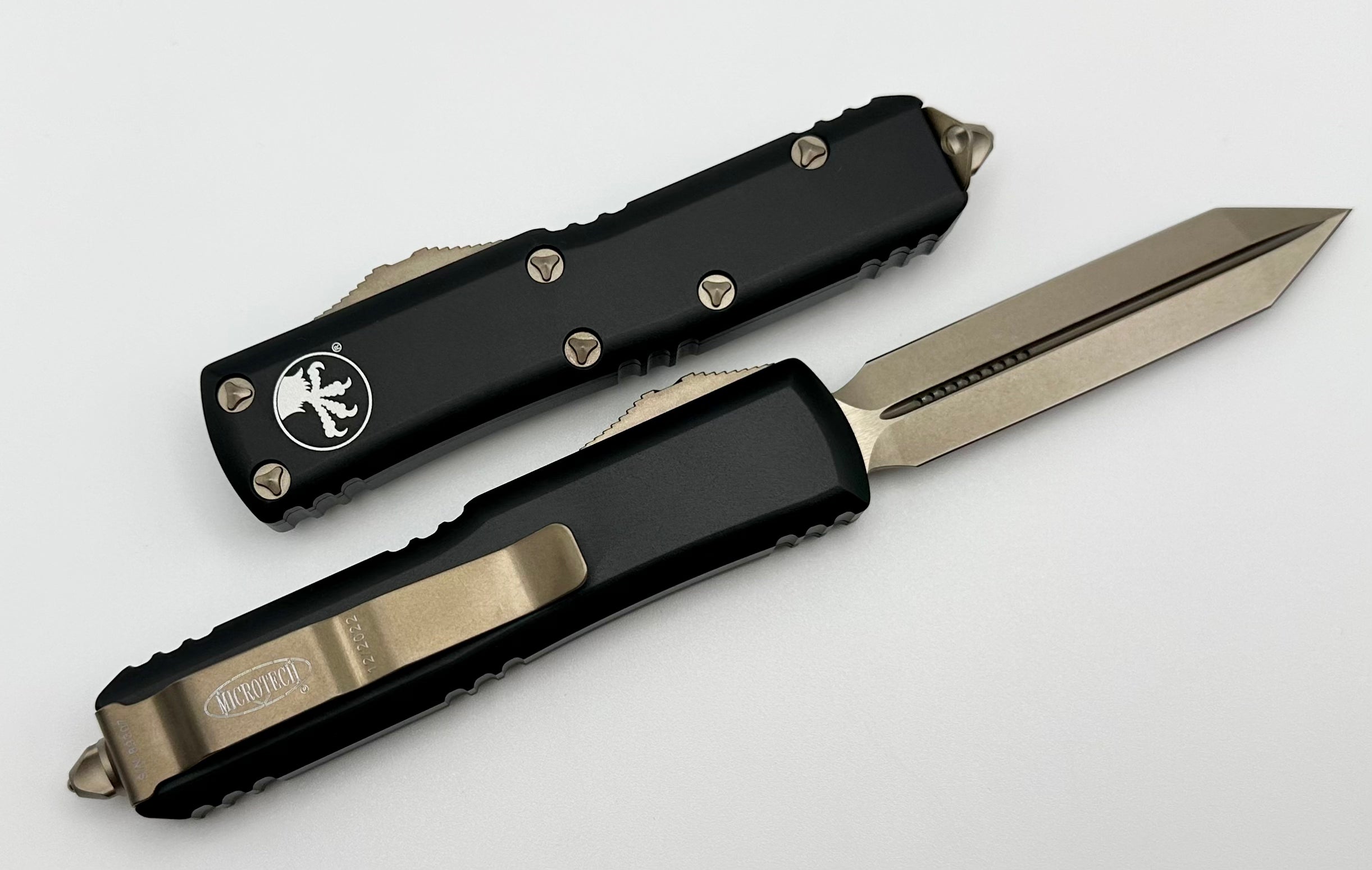 Microtech UTX-85 Spartan Bronze & Black EDC Knife - Ultimate Precision