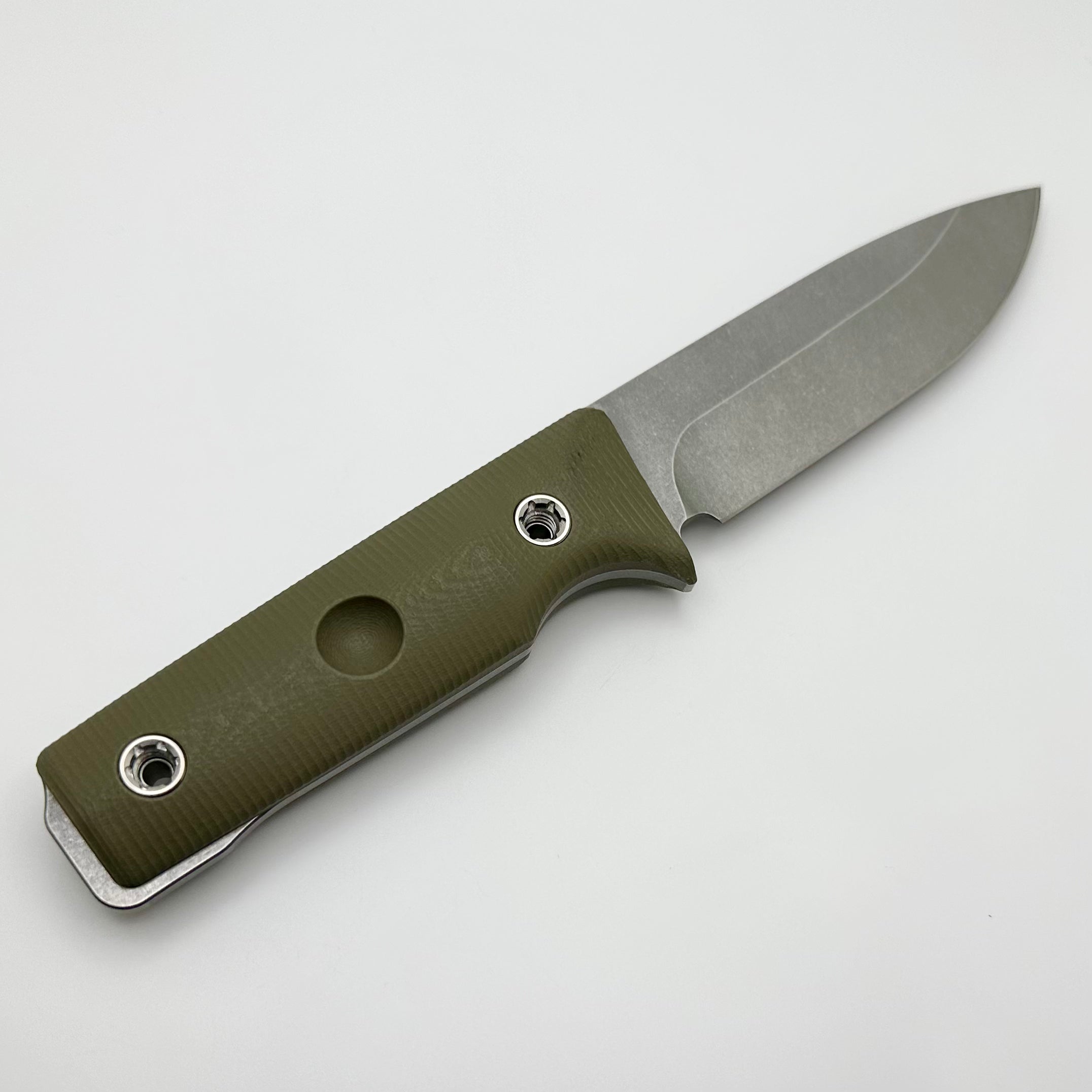 Premium Medford The San 3V Tumbled Fixed Blade Knife with OD Green G-10 Handle