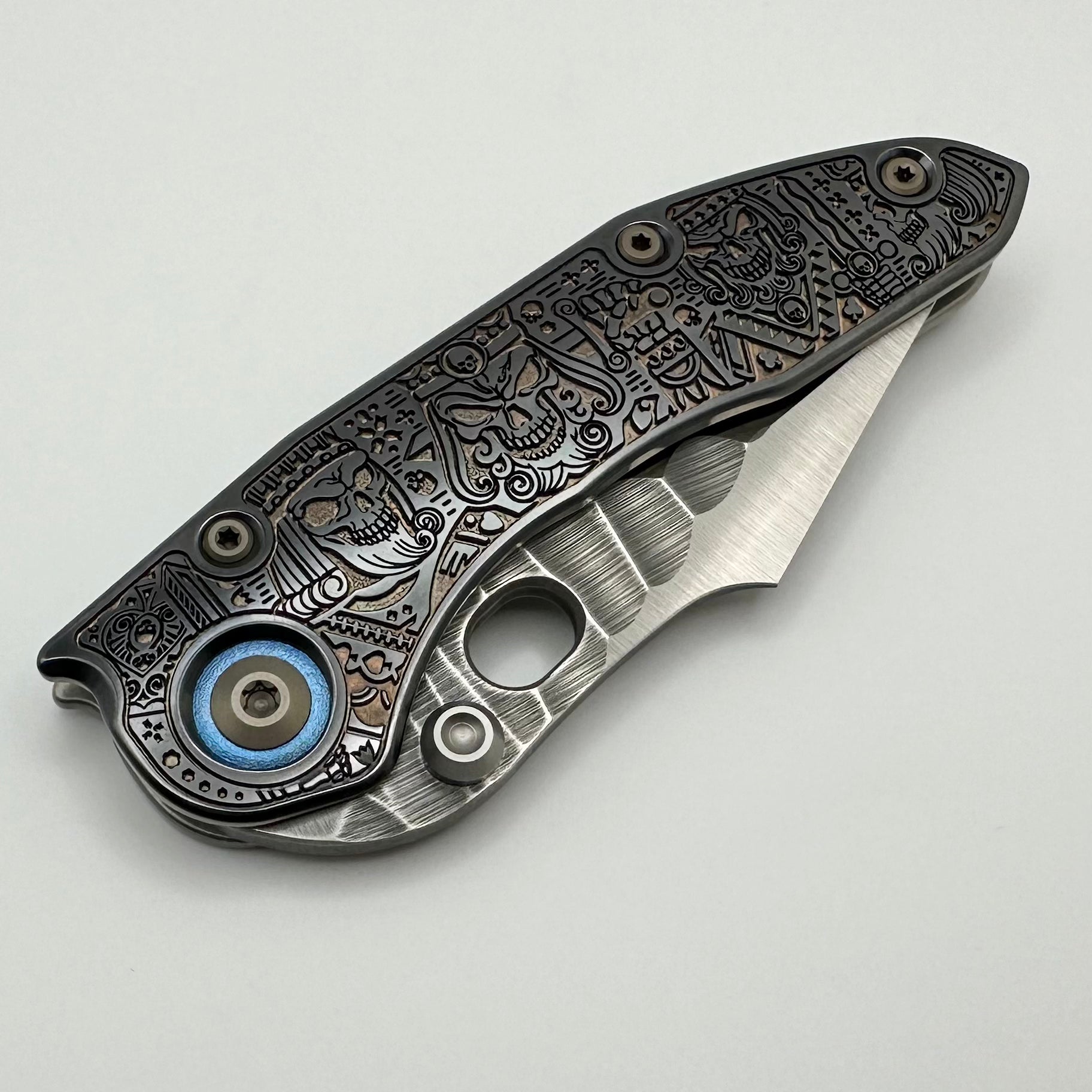 Borka Blades Ultimate Custom Kingsman Stitch Knife - Premium Black Hula Rootbeer Finish