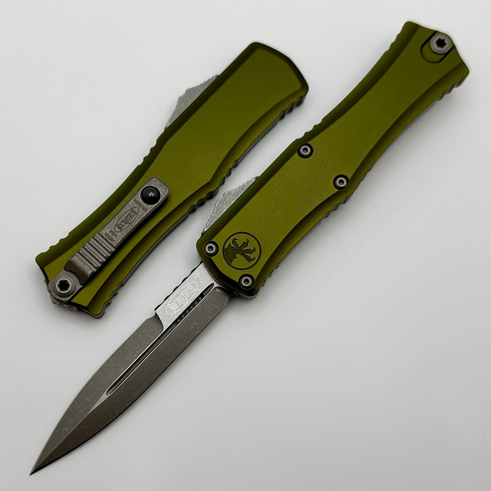 Microtech Ultimate Mini Hera Apocalyptic Bayonet - Premium M390MK Blade with OD Green Handle