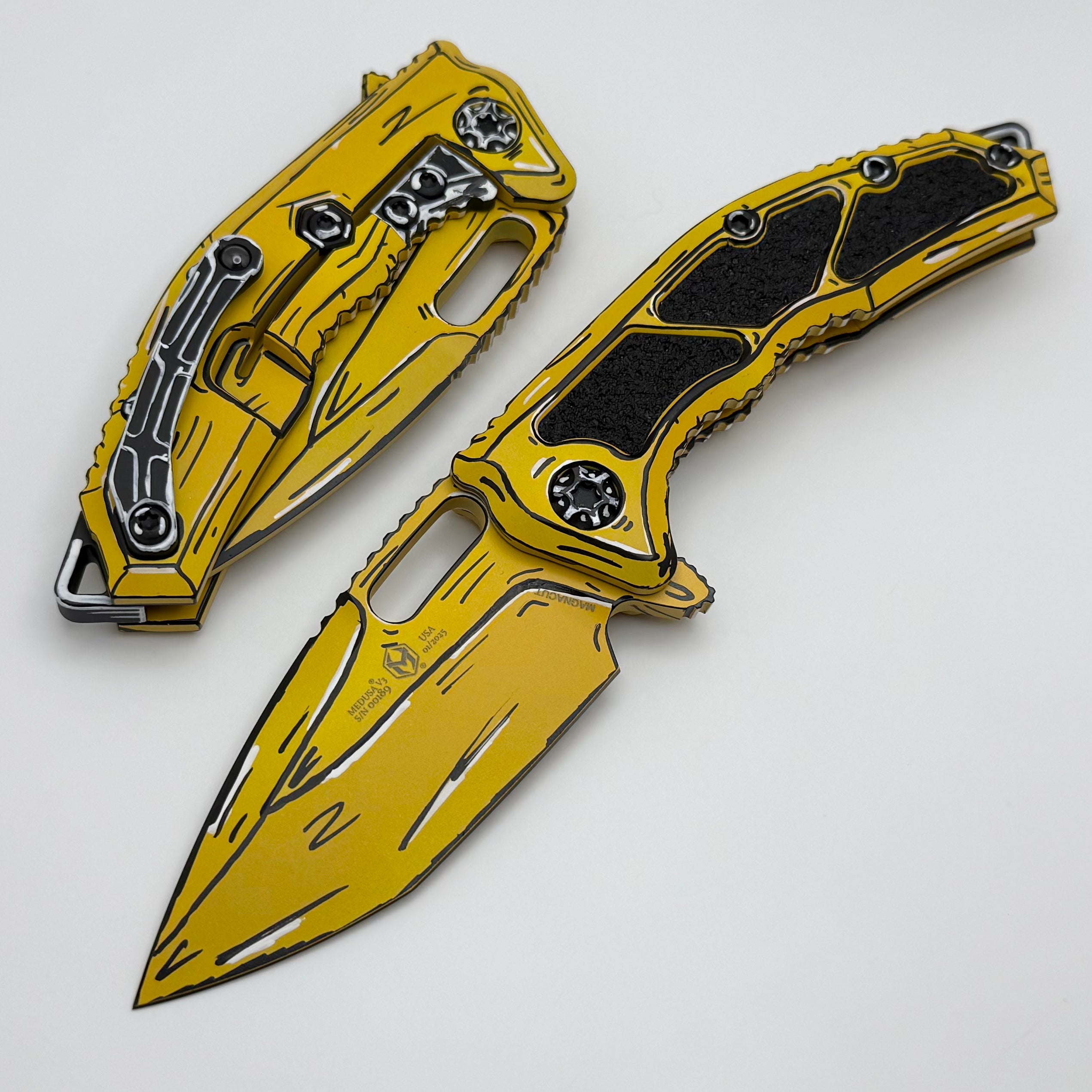 Heretic Knives Medusa Cel Shade Yellow | Premium MagnaCut Blade