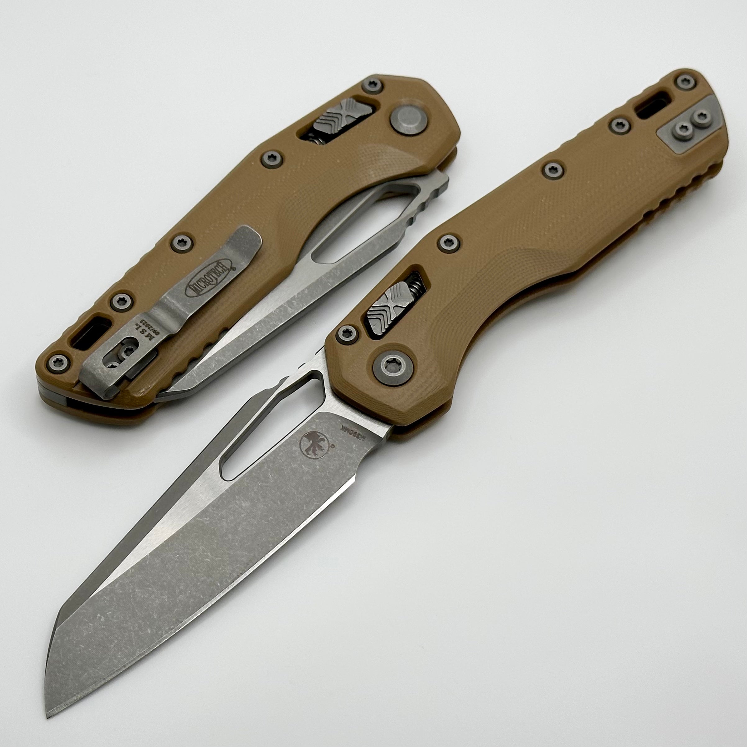 Microtech MSI RAM LOK Premium Folding Knife - Tan G-10 & M390MK Steel