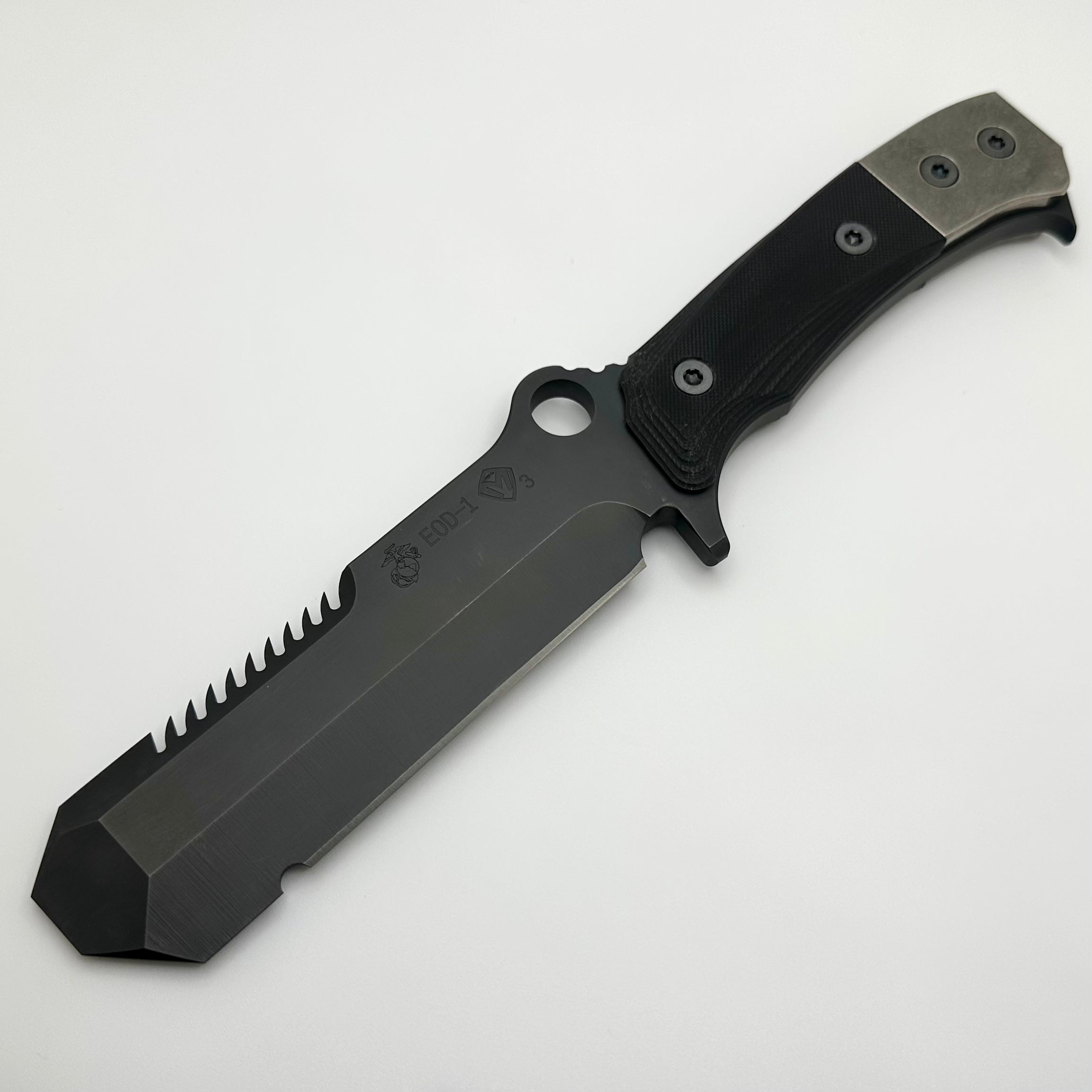 Medford USMC EOD Tactical Fixed Blade Knife - Premium Black G-10 & DLC 3V Steel