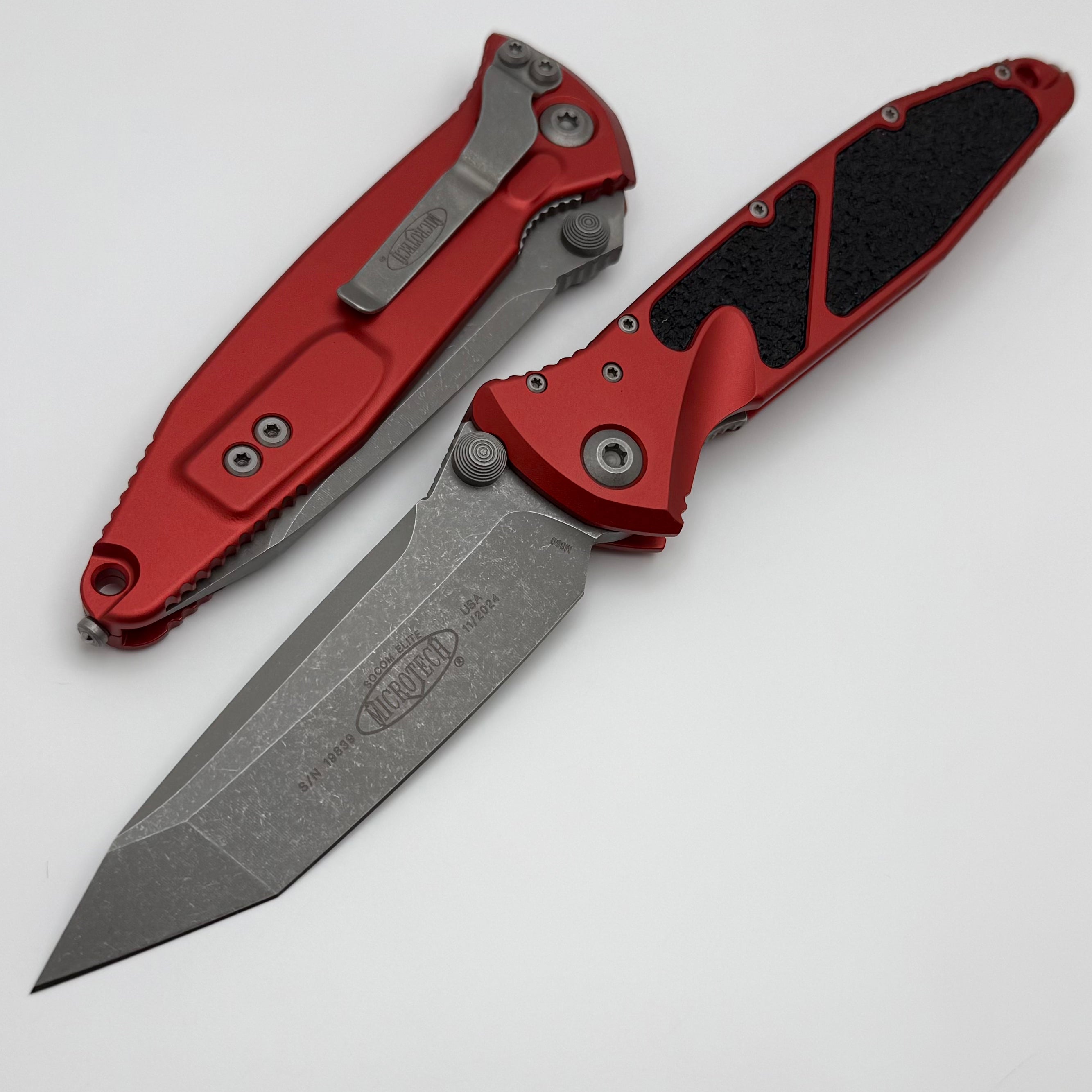 Premium Microtech Socom Elite T/E Manual Tactical Knife - Red Apocalyptic Finish