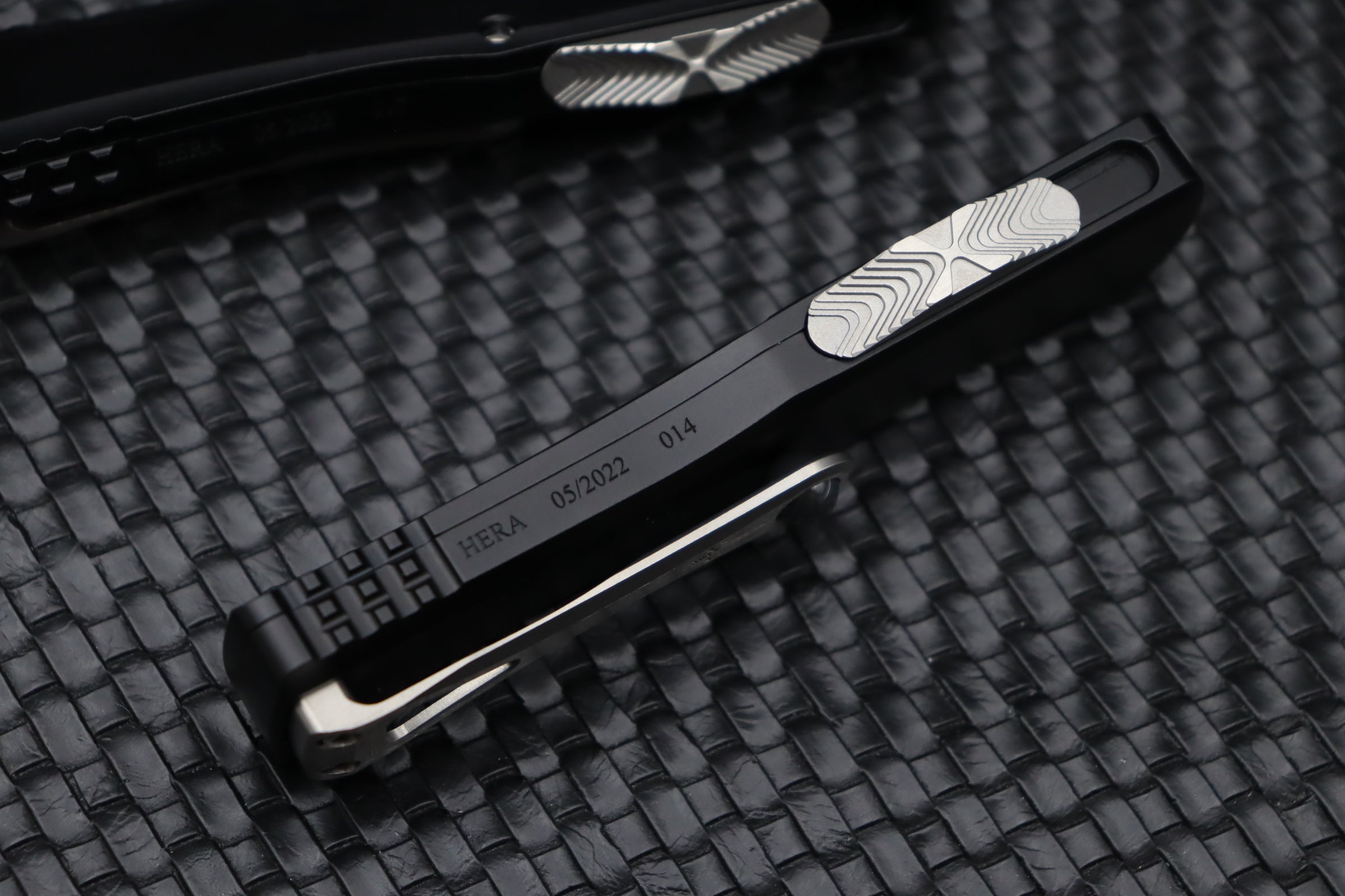 Premium Marfione Hera Prototype: Dual-Tone Diamond Wash Blade & Black Aluminum Handle