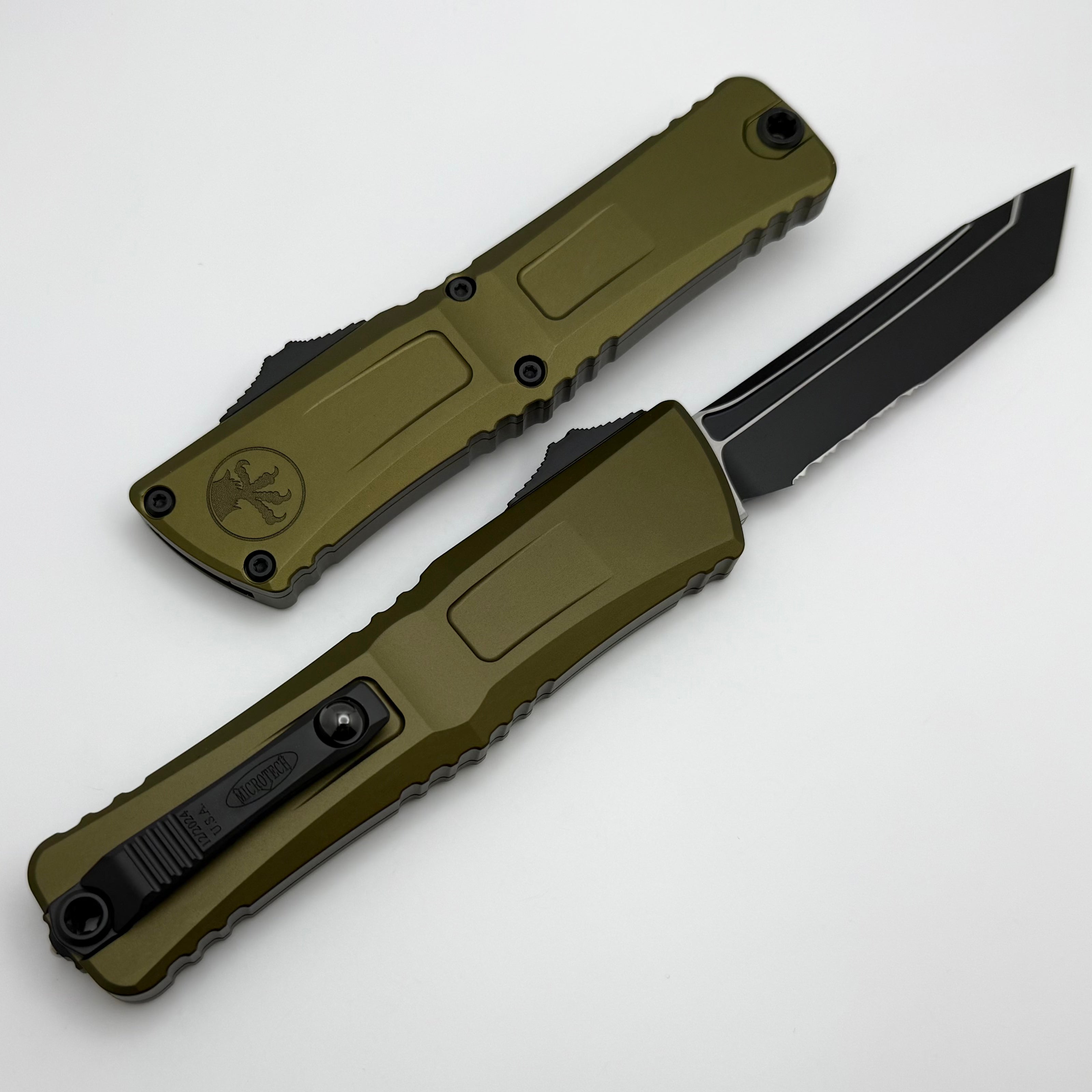 Premium Microtech Combat Troodon Gen III Tactical Knife - Black Tanto Blade with OD Green Handle