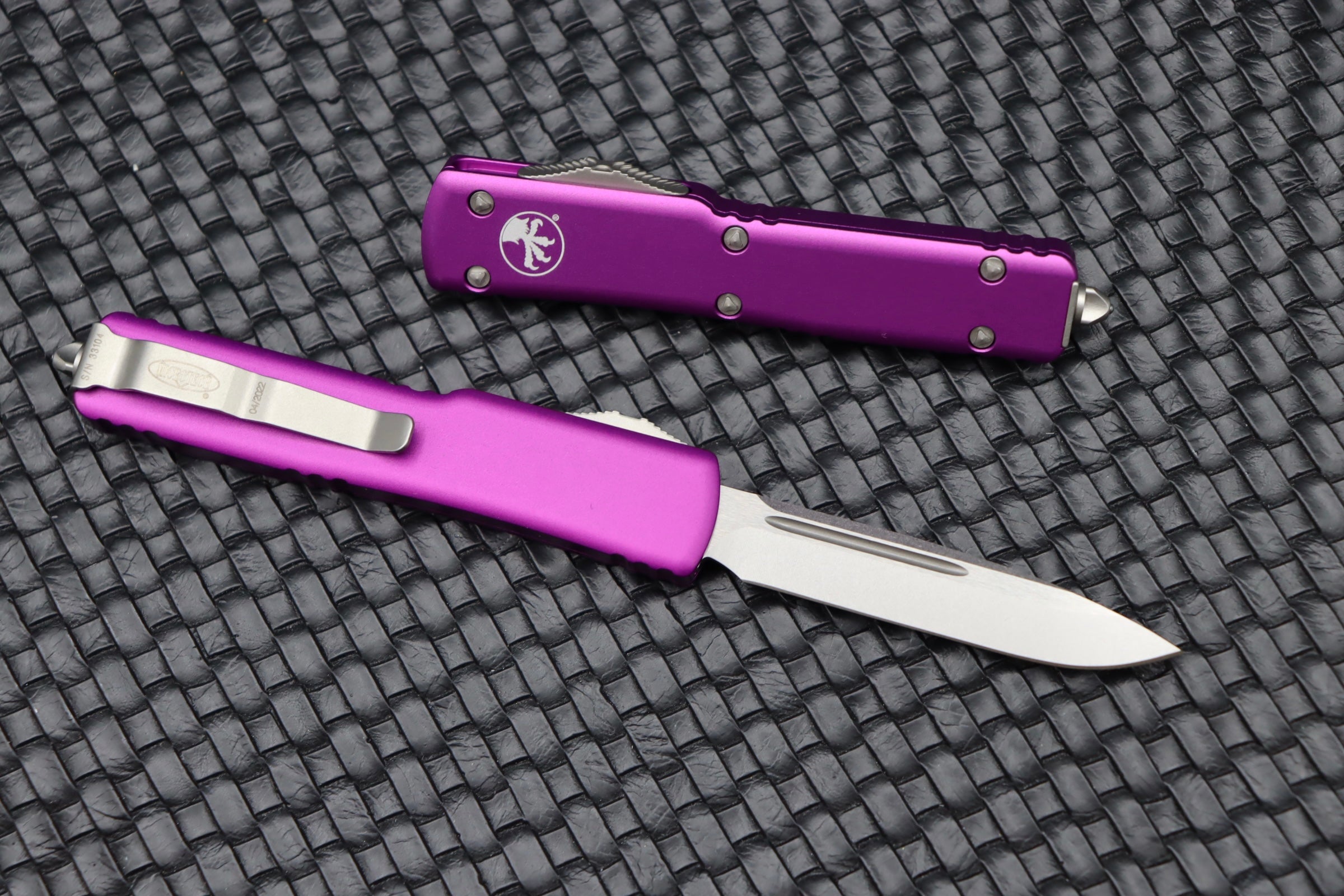 Microtech UTX-70 Premium EDC Knife - Stonewash & Violet Edition