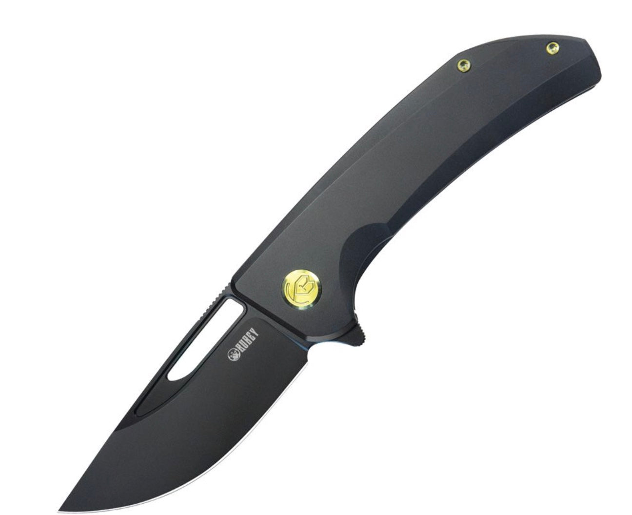 Kubey Black Hyperion Titanium Folding Knife - Premium S35VN Blade