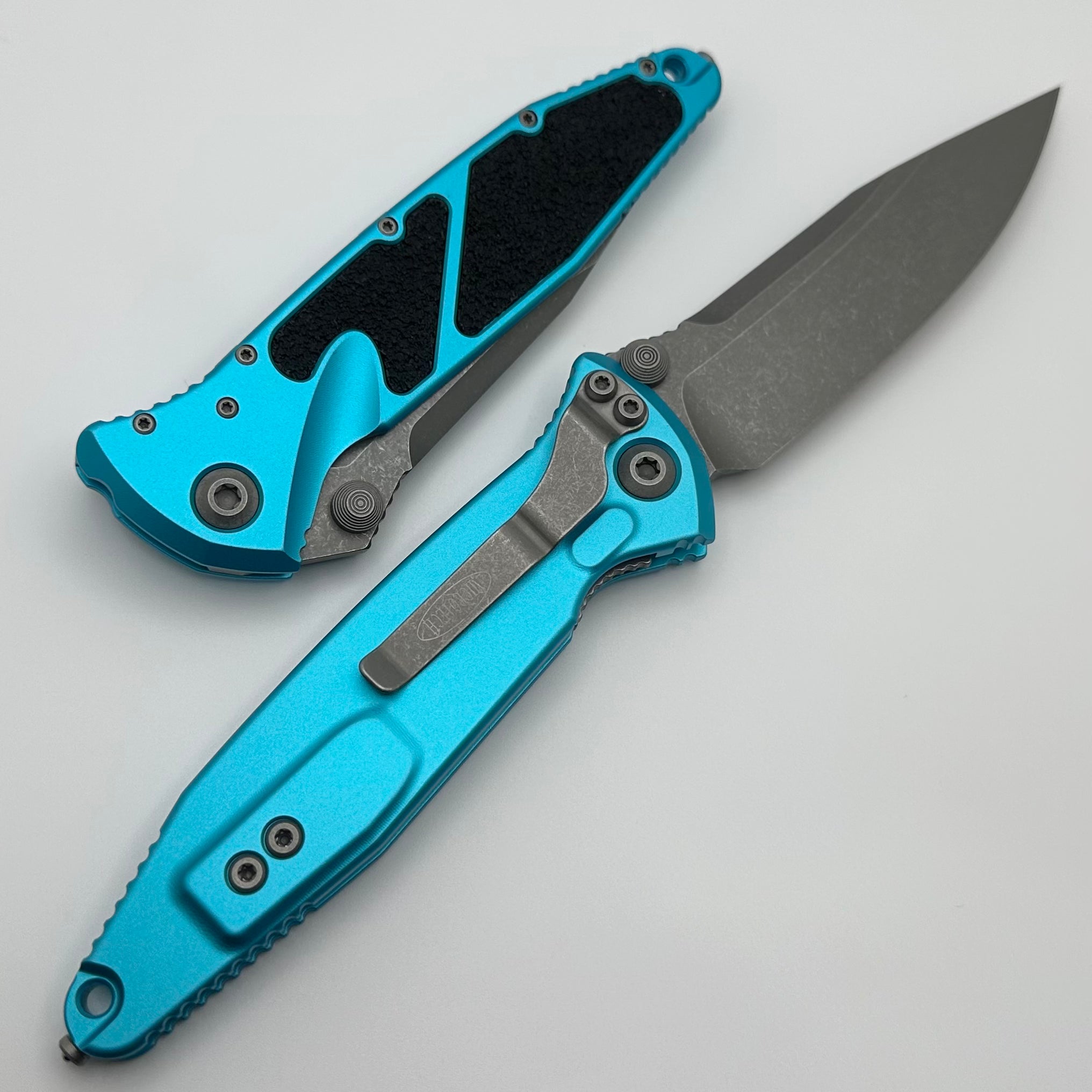 Microtech Socom Elite S/E Manual Tactical Knife - Turquoise Apocalyptic Finish