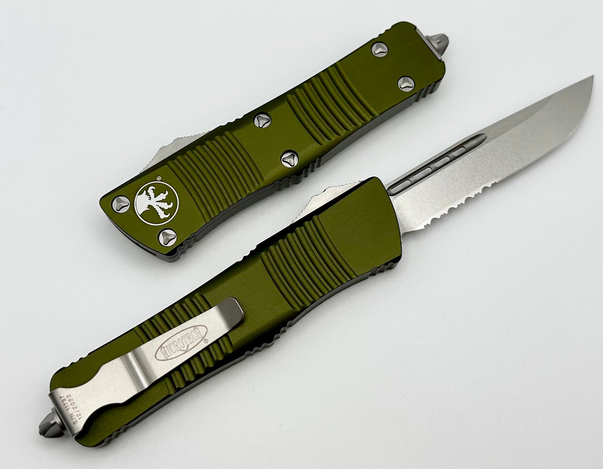 Premium Microtech Troodon OTF Knife - Compact Stonewash Blade & OD Green Handle