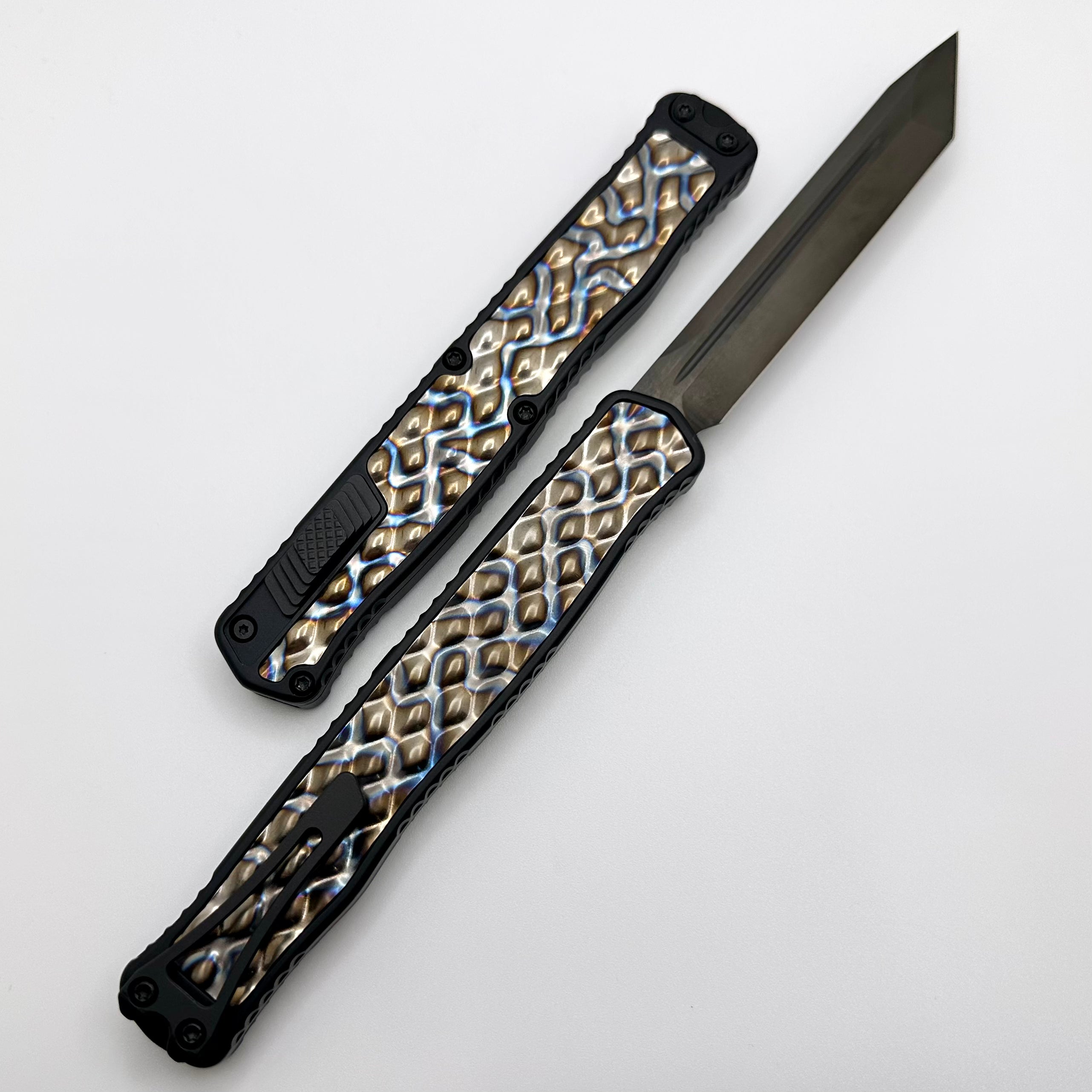 Heretic Knives Cleric II Premium Tactical Folding Knife - Flamed Titanium Inlays & DLC Tanto Magnacut Blade