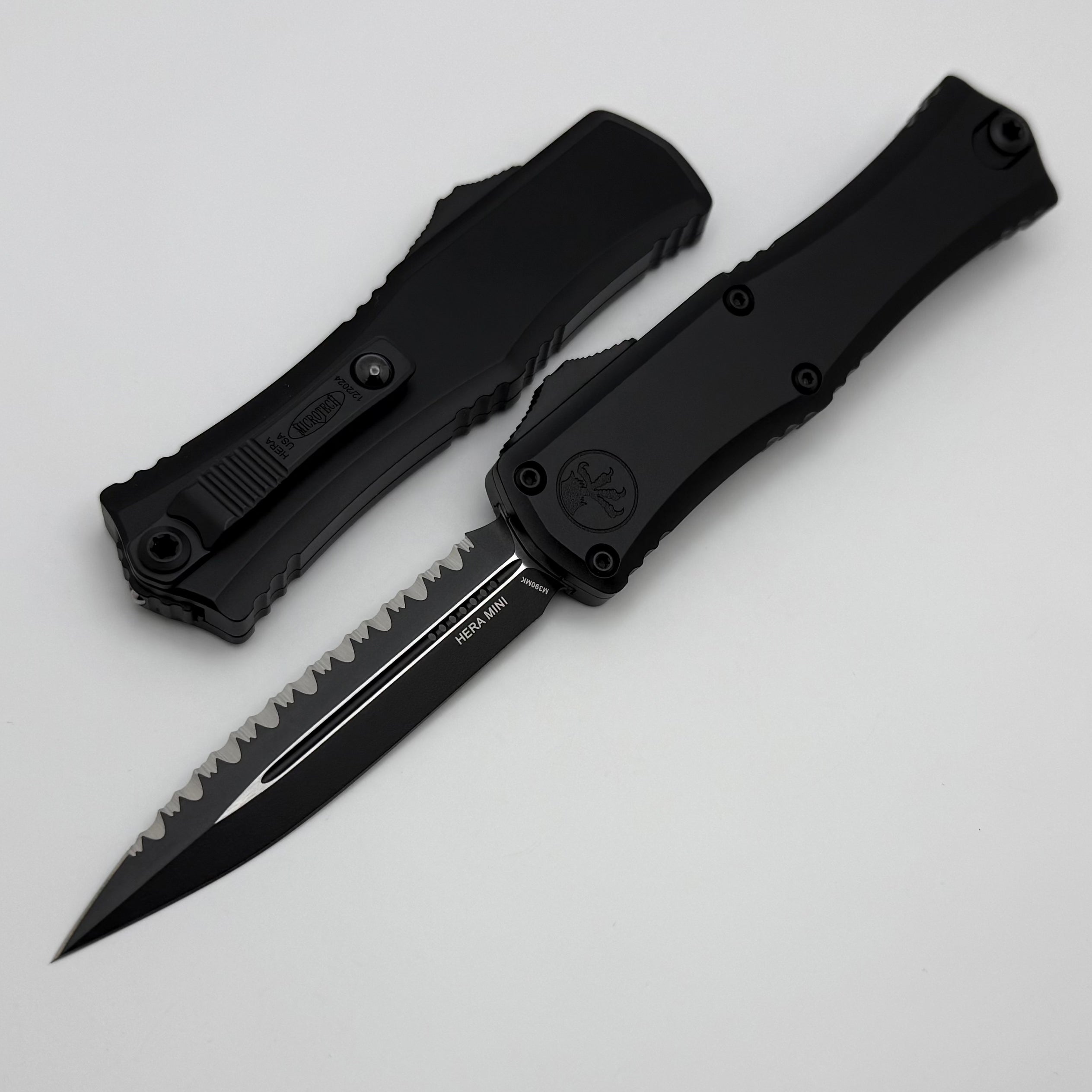 Microtech Mini Hera Tactical EDC Knife - Black Serrated M390MK