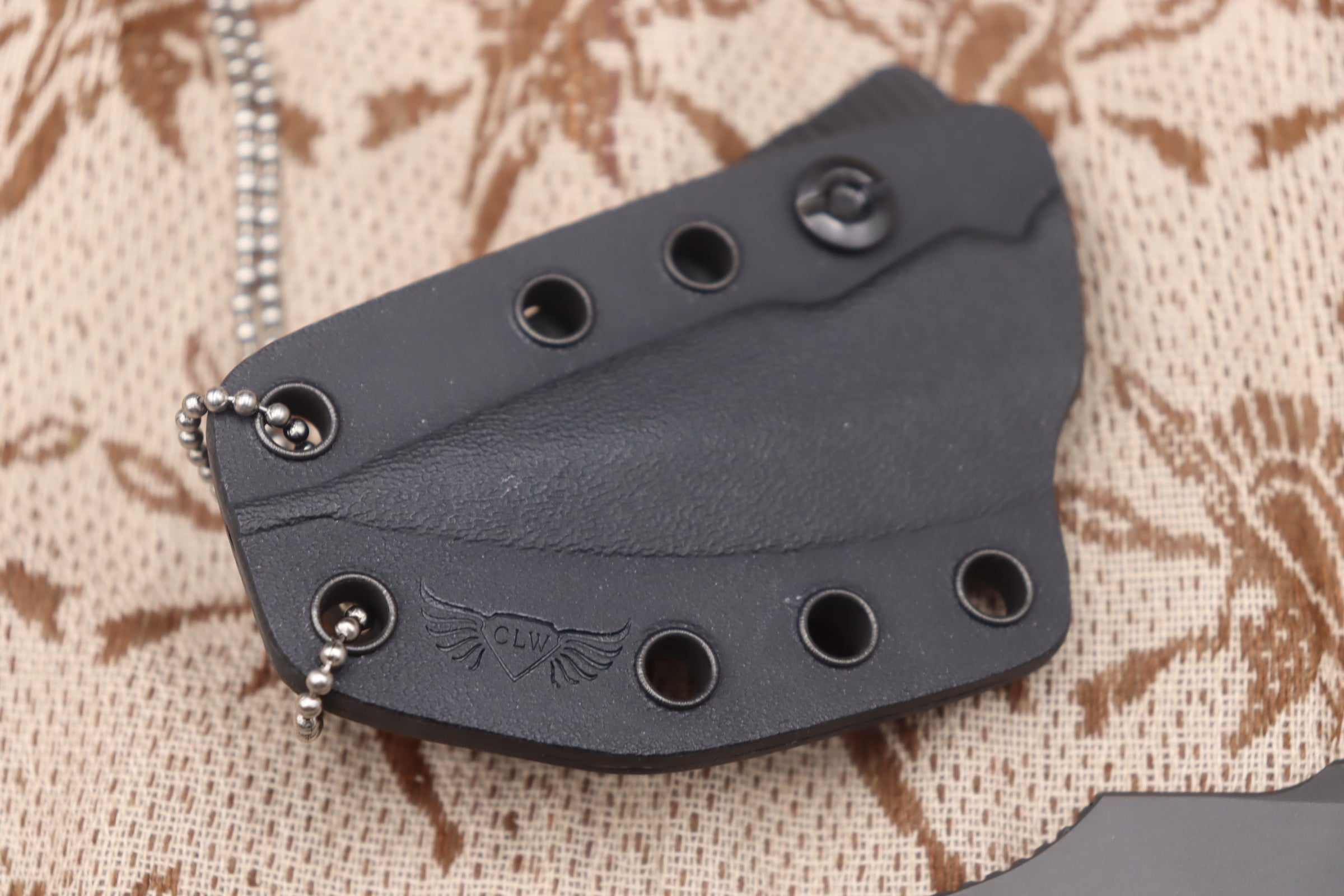 Spartan Blades Ultimate Black Enyo EDC Knife with Kydex Sheath & Neck Chain