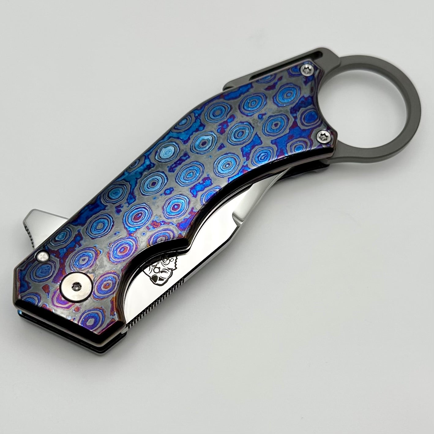 Premium Jon Graham x Mechforce Ringed Rhino Flipper - Polished M390 Blade & Zircuti Handles