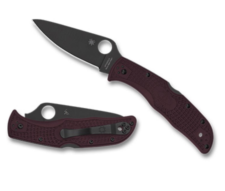 Spyderco Endela Burgundy Lightweight Sprint Run – Premium FRN Handle & Micro-Melt PD-1 Steel