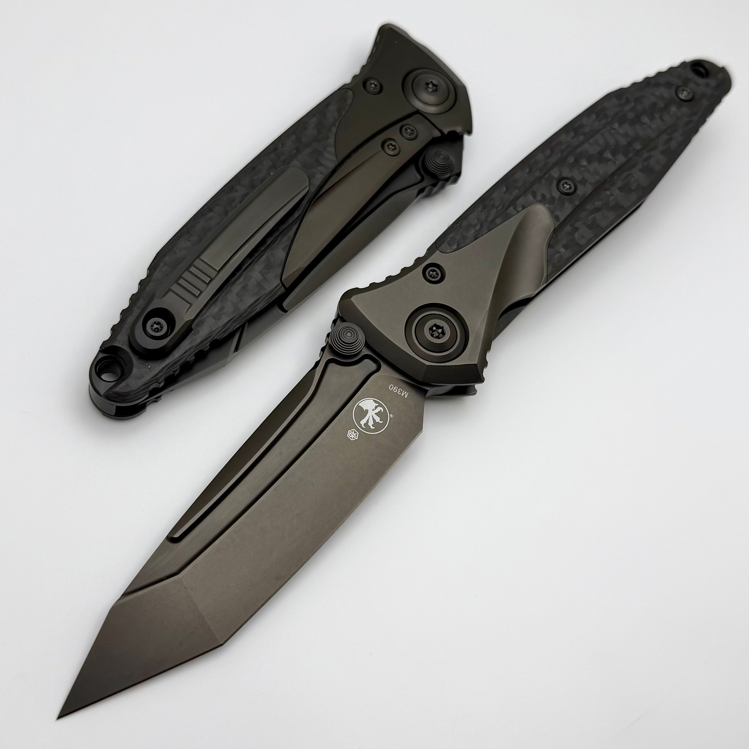 Microtech Socom Bravo DLC Tanto & Carbon Fiber Tactical Knife - Ultimate Heavy Duty