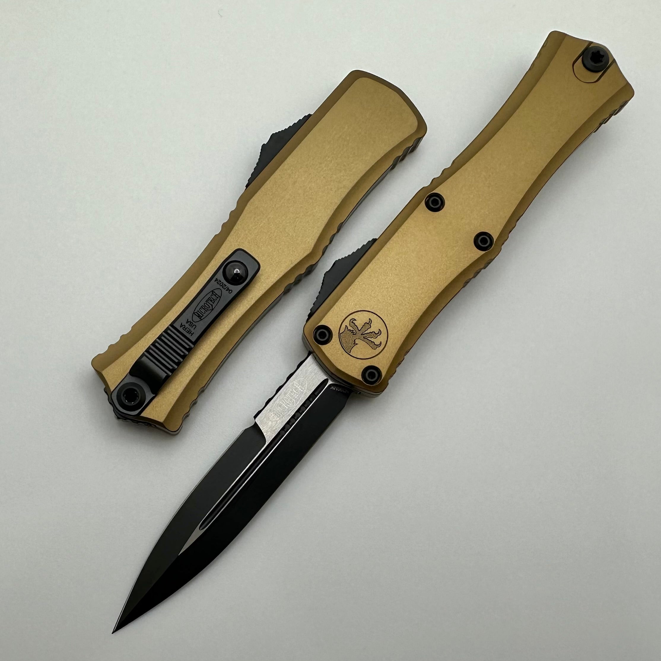 Microtech Premium Mini Hera Tan EDC Knife with Bayonet Blade - M390MK Steel