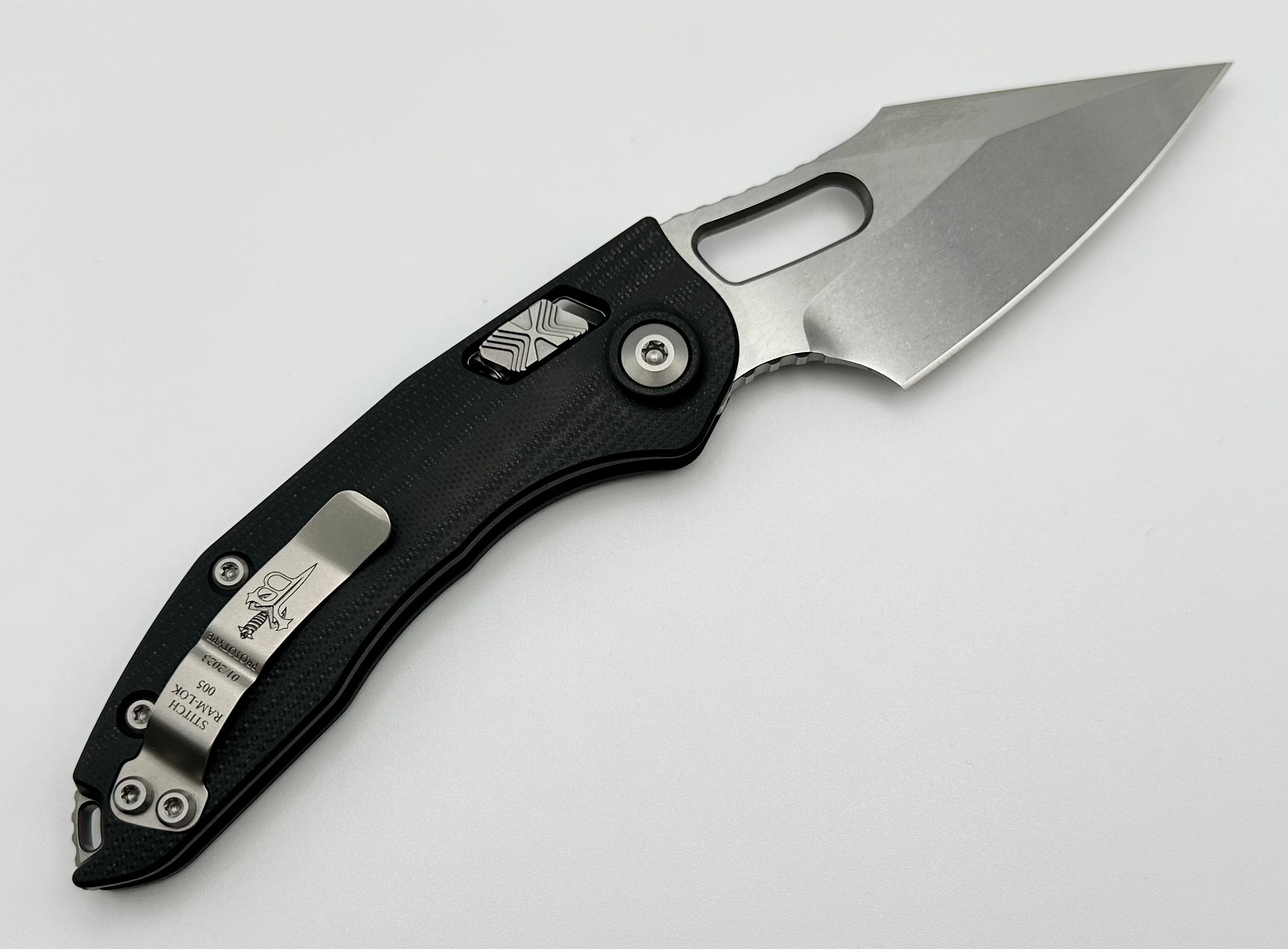 Premium Marfione & Borka Blades Prototype RAM-LOK Stitch Knife | Stonewash RWL-34 & G-10