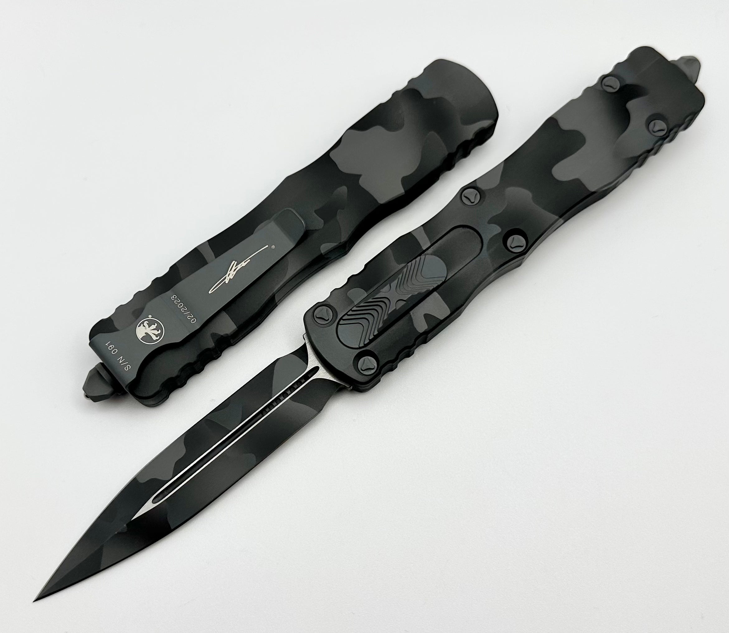 Microtech Dirac Delta Urban Camo Double Edge OTF Knife - Ultimate Tactical Tool