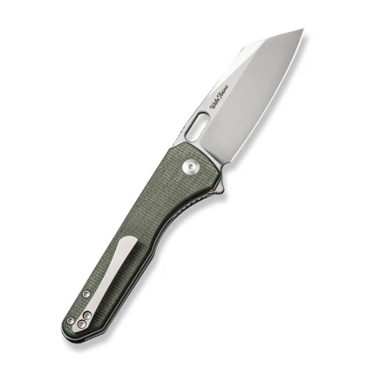 Civivi Nugz Premium Folding Knife - Green Canvas Micarta & Satin 14C28N Blade