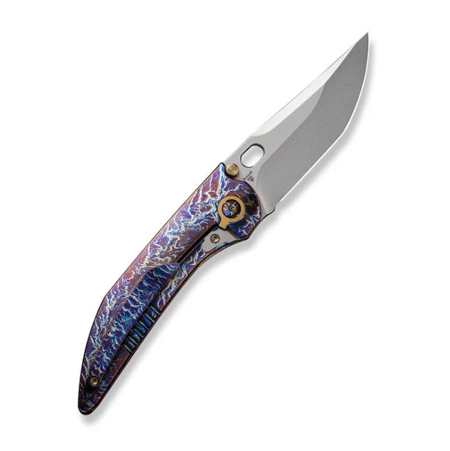 WE Knife Attor Flamed Titanium Integral Handle Folding Knife - Premium 20CV Blade WE23037-2