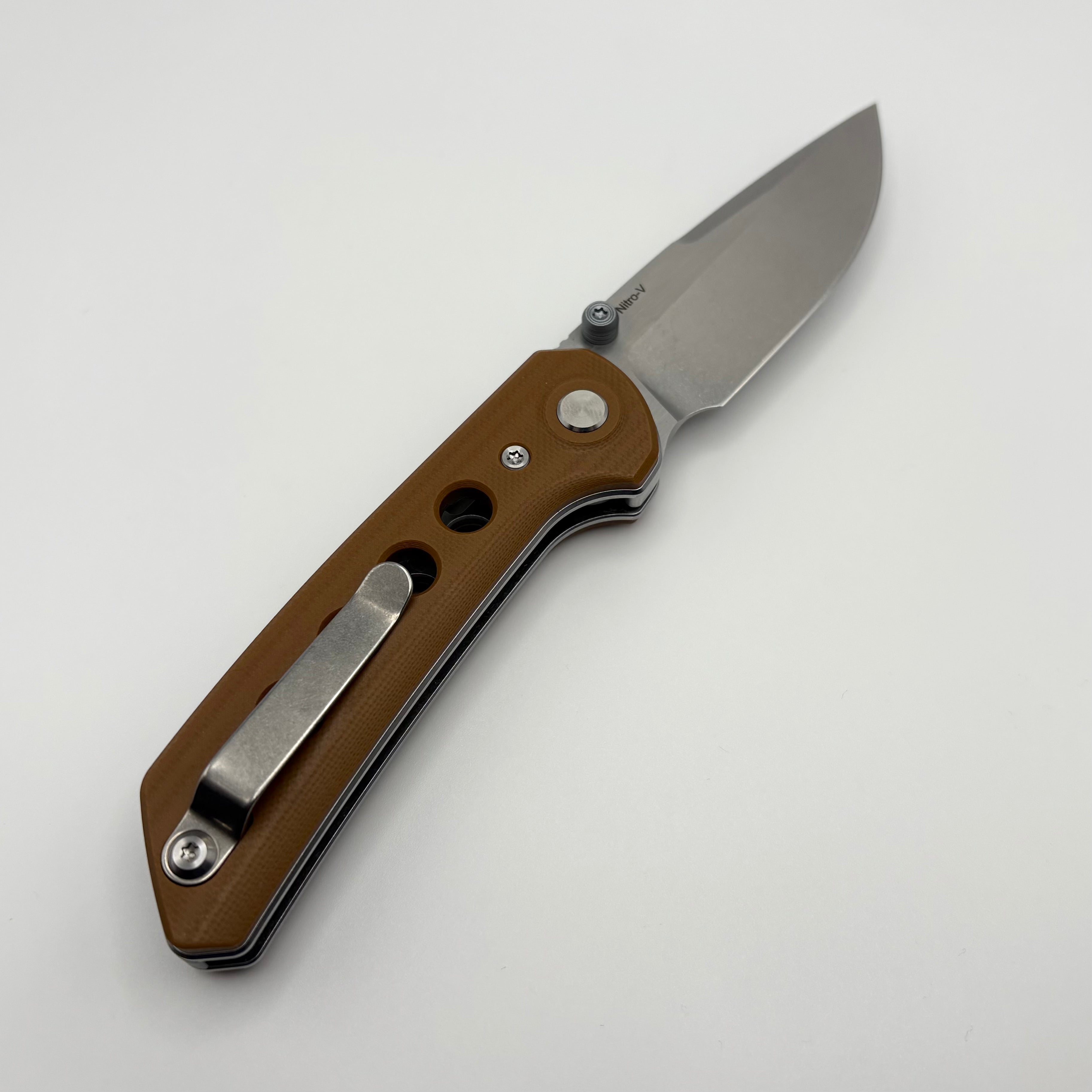 Premium Pre-Owned Reate Knives PL-XF Folding Knife with G-10 Handles & Stonewash Nitro-V Blade