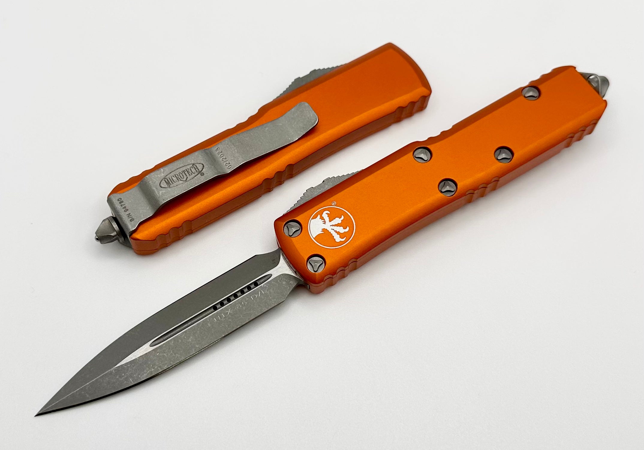 Microtech UTX-85 Premium Double Edge Apocalyptic EDC Knife - Orange