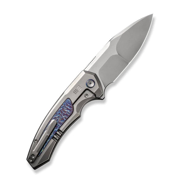 Premium We Knife Hyperactive Flipper - Polished Bead Blasted Titanium Handle with Vanax Steel