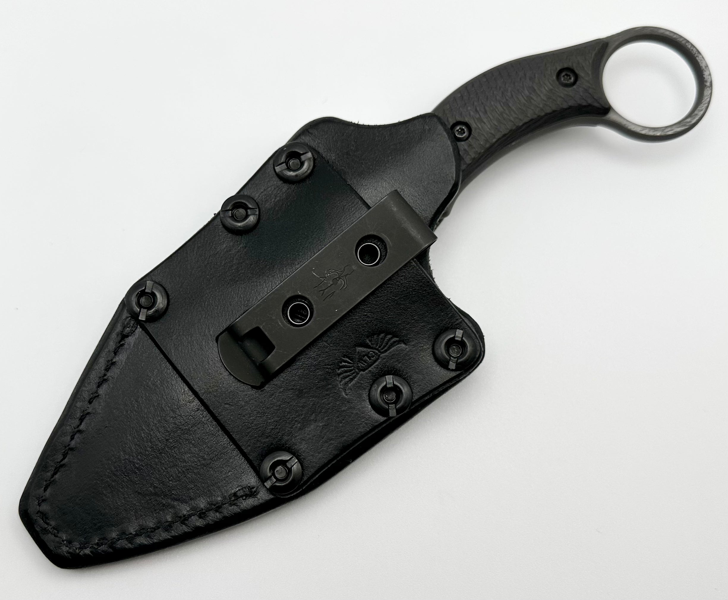 Premium Borka Designs & John Gray Srambit Knife - Carbon Fiber Handle & Chattanooga Leather Sheath (Pre-Owned)