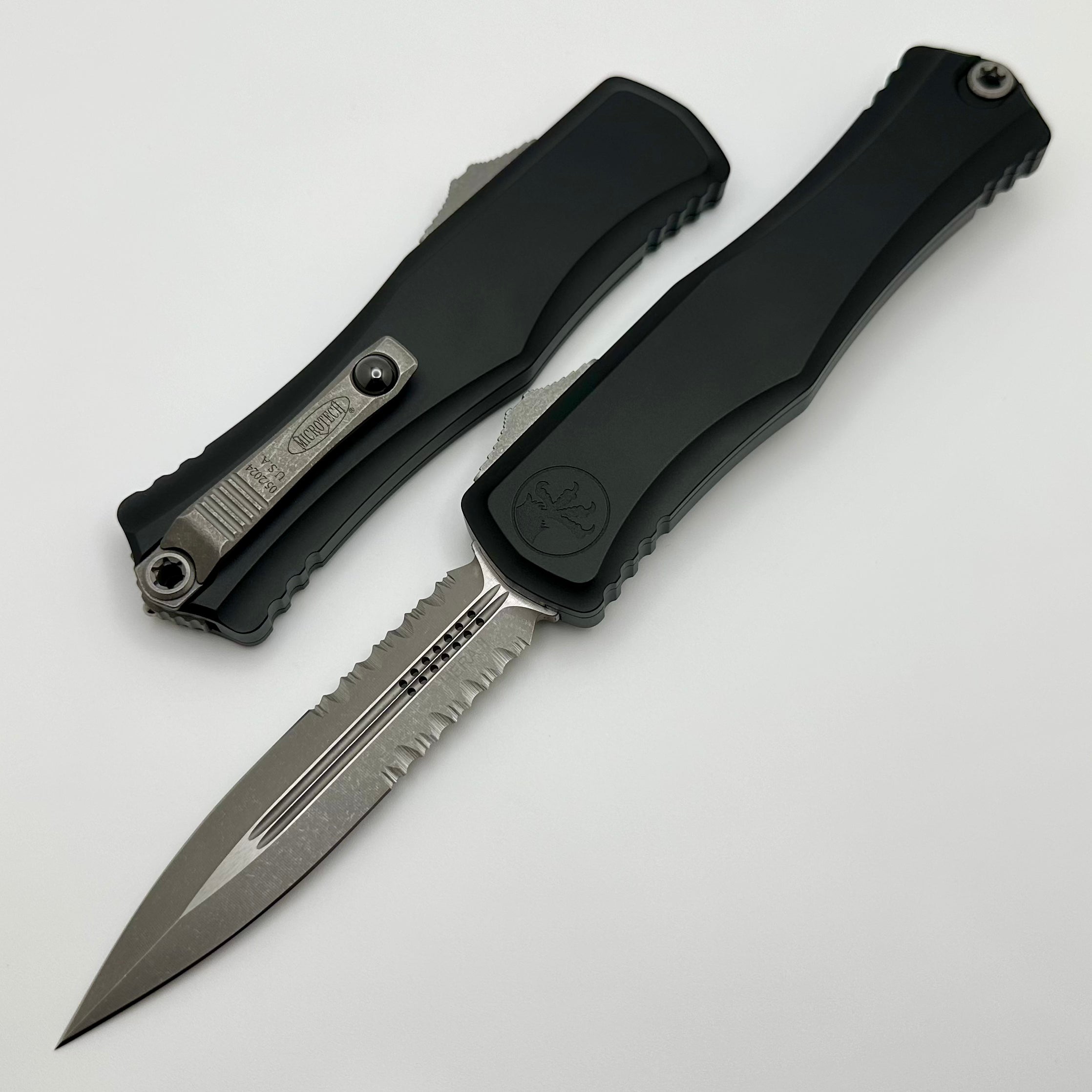 Microtech Hera II Apocalyptic D/E Knife - Black Aluminum Handle