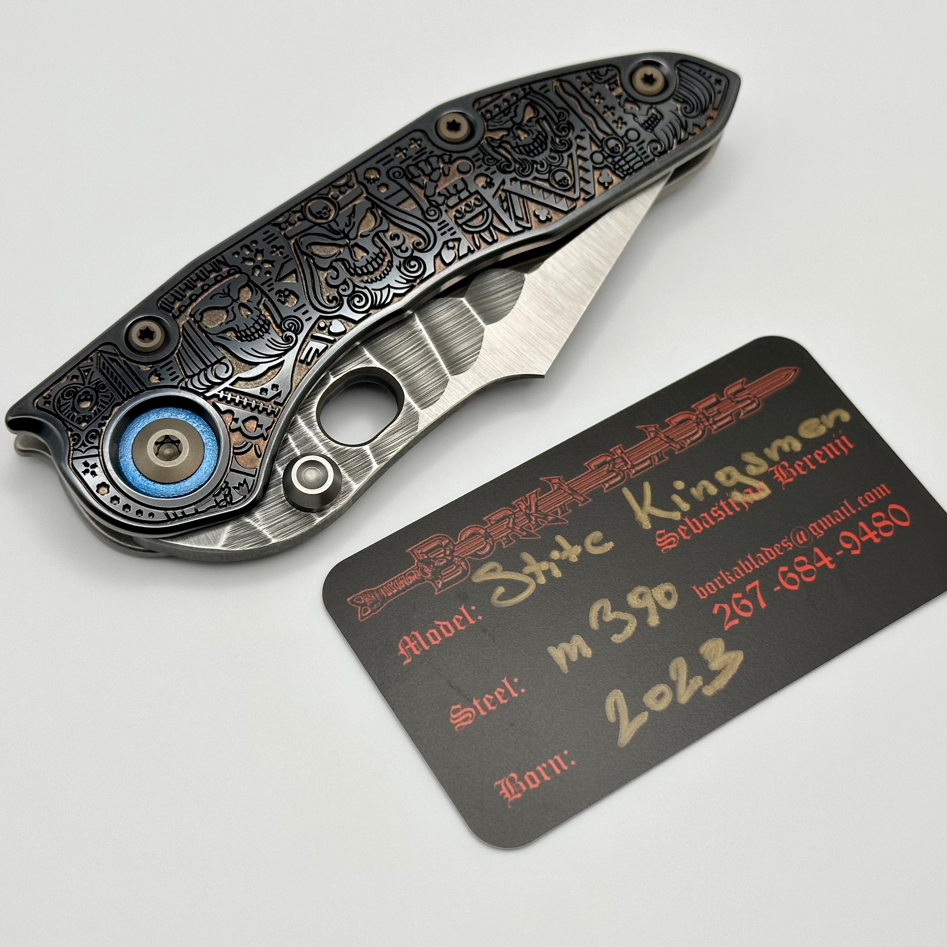 Borka Blades Ultimate Custom Kingsman Stitch Knife - Premium Black Hula Rootbeer Finish