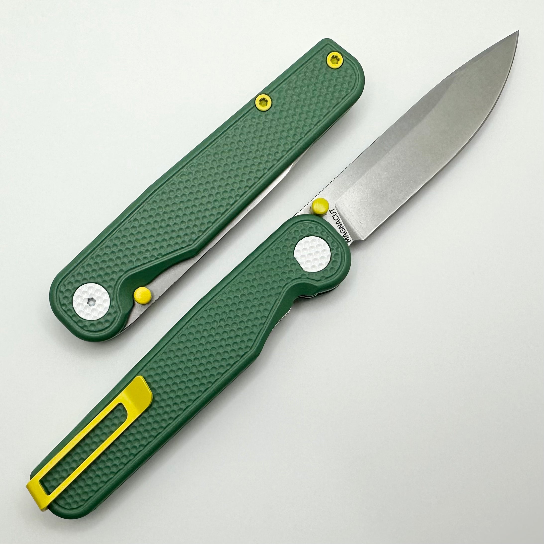 Tactile Turn Rockwall Thumbstud Dimpled Fairway - Premium Titanium EDC Knife