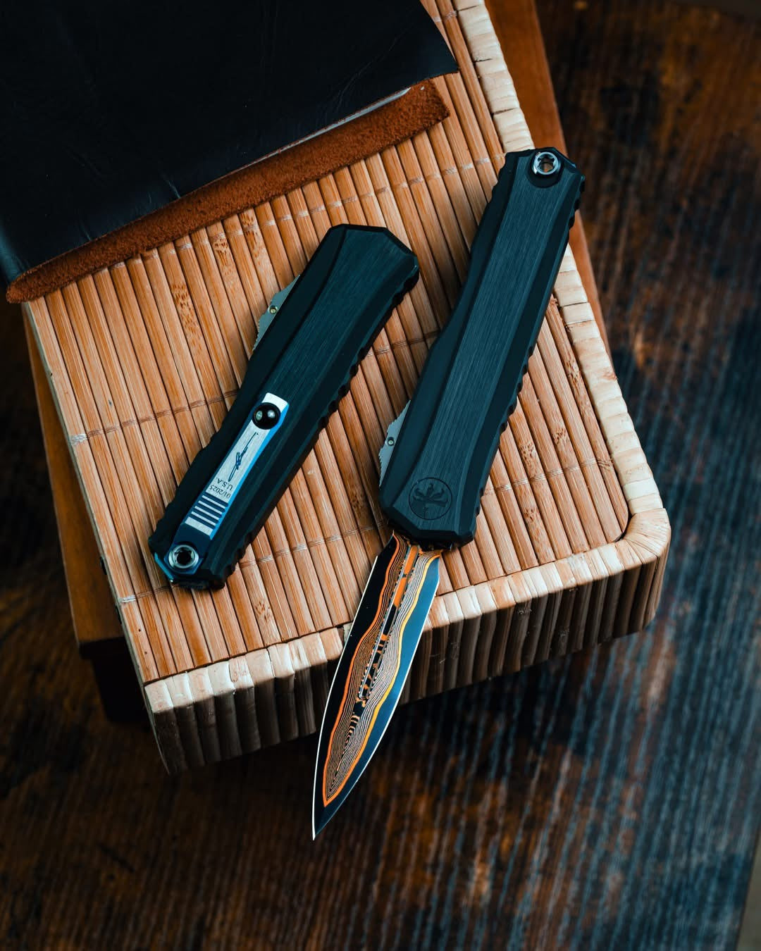Microtech Marfione Select Cypher II Ultimate Damascus OTF Knife with Tritium Inlay