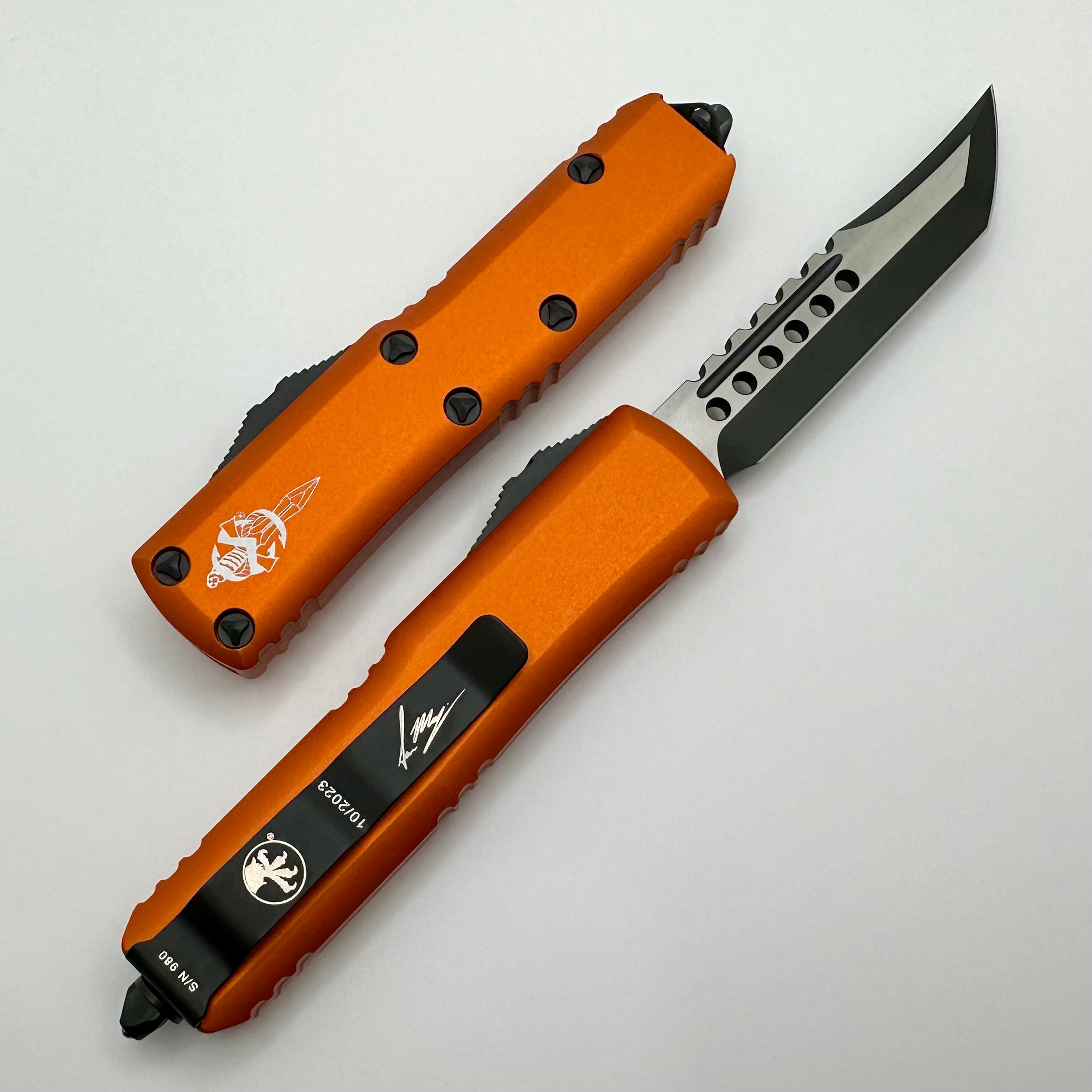 Microtech UTX-85 Premium EDC Knife - Black Hellhound & Orange Signature Series