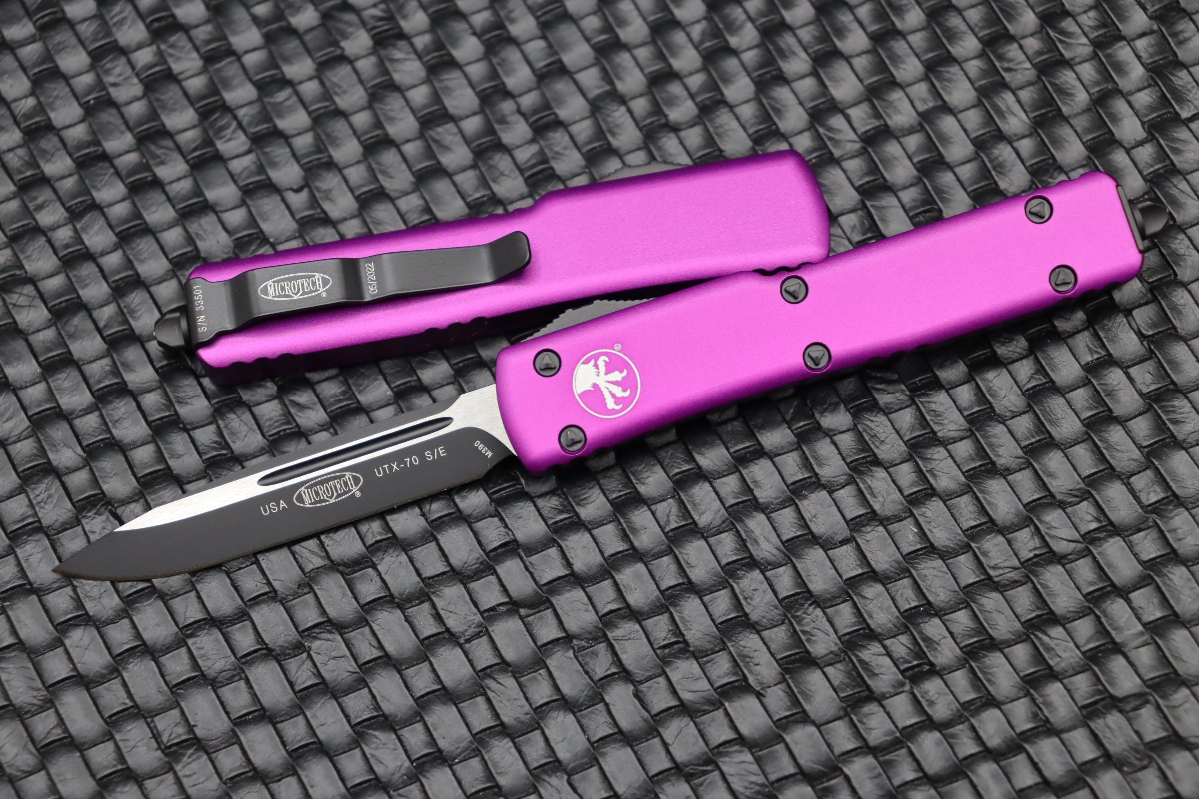 Microtech UTX-70 Ultimate Compact Tactical Knife - Black & Violet