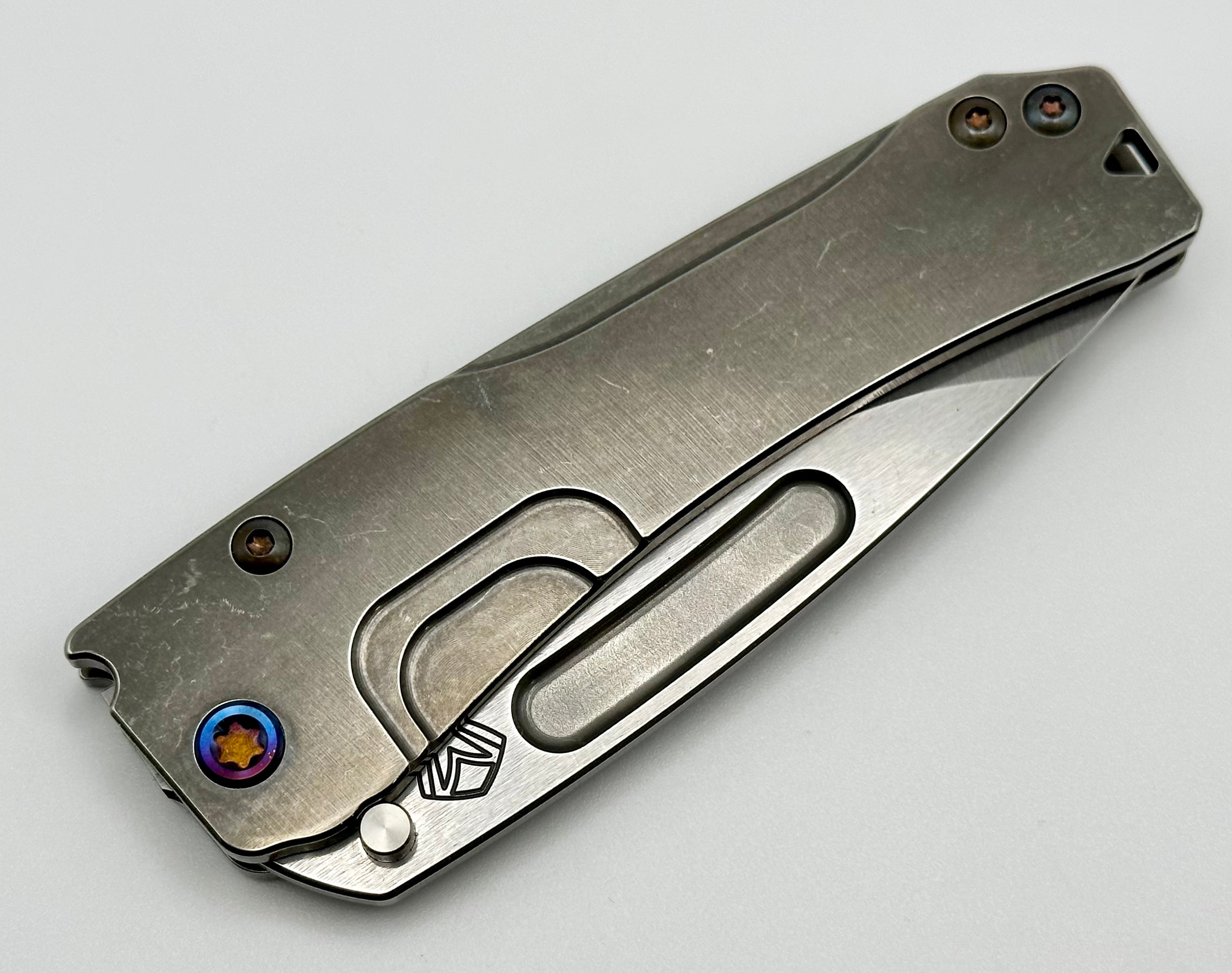 Medford Slim Midi S45 Drop Point Knife - Premium Tumbled Finish with Flamed Hardware