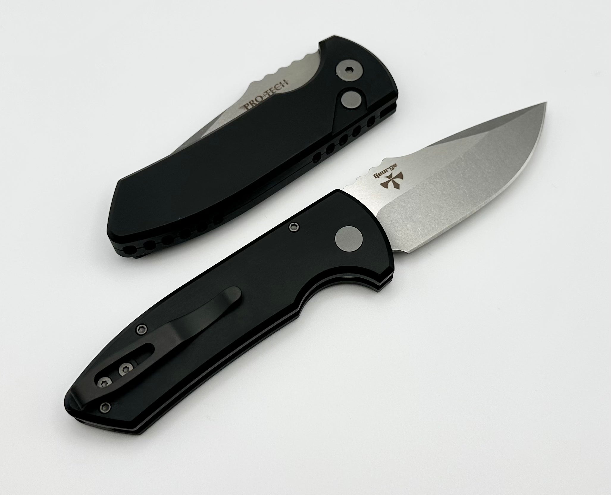 Ultimate Pro-Tech SBR Folding Knife - Smooth Aluminum Handle & Stonewash S35VN Blade