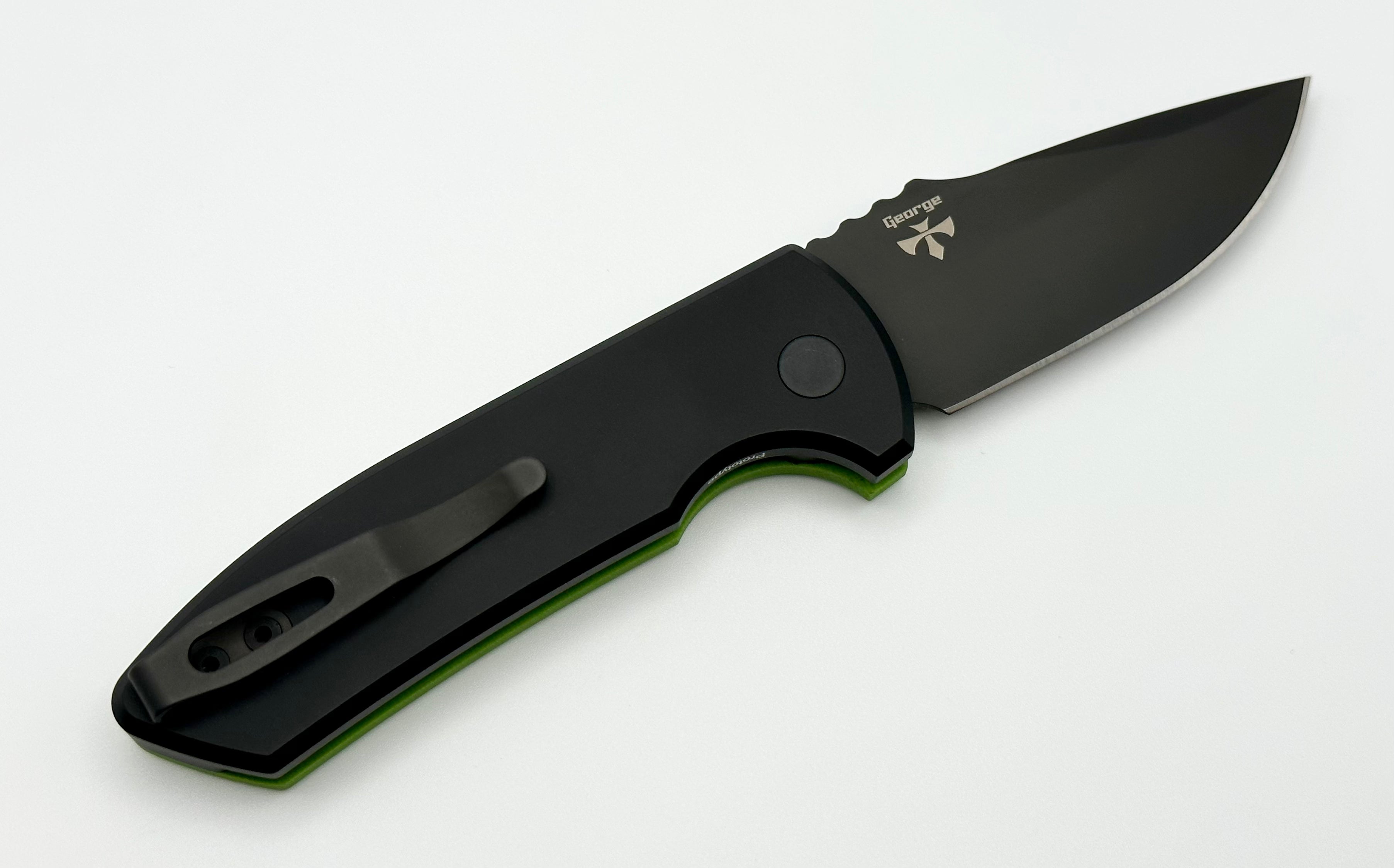 Pro-Tech SBR Rockeye Tactical Knife - Green/Black G-10 Handle & S35VN Blade