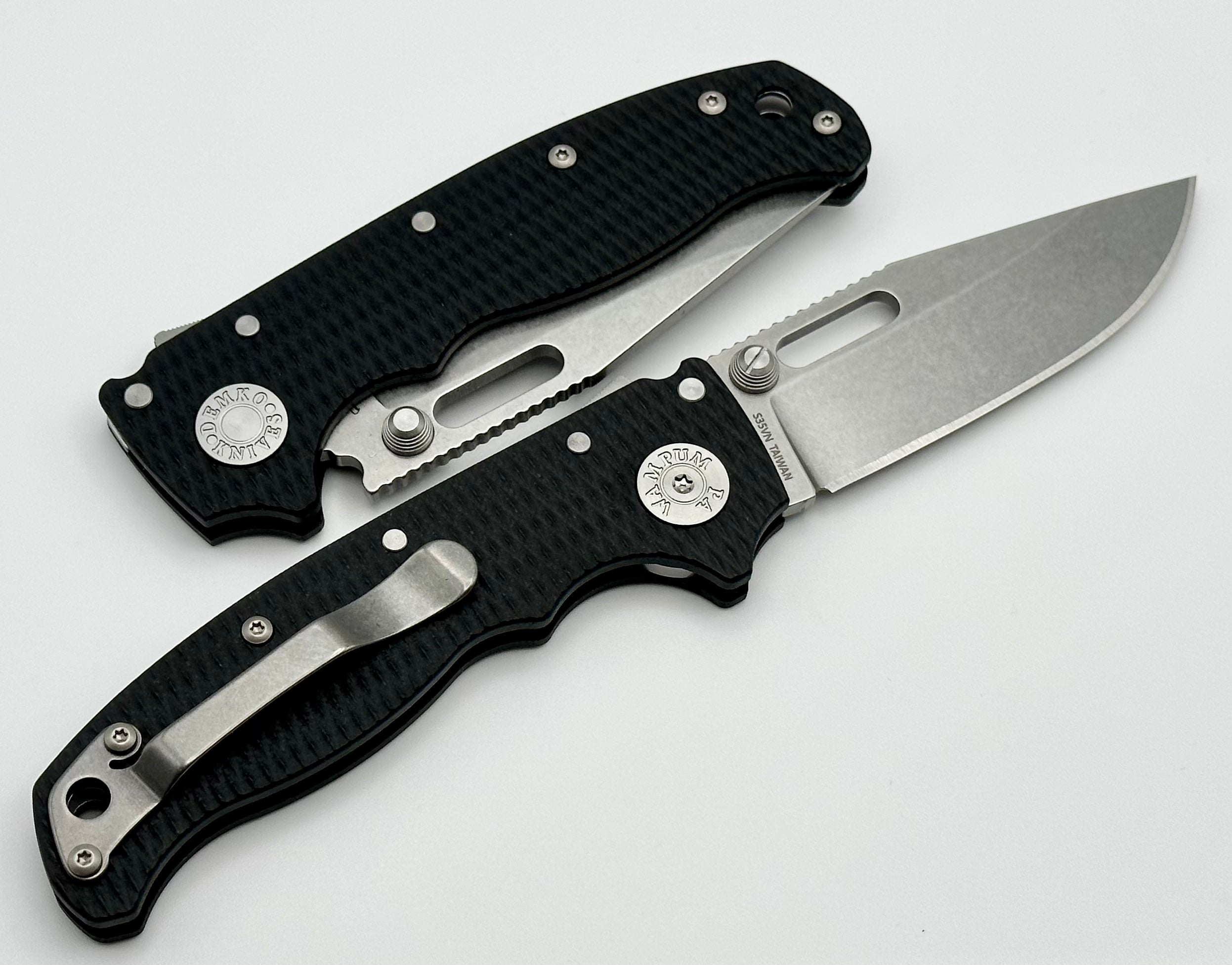 Demko AD20.5 Premium EDC Knife - S35VN Clip Point & Black G-10 Handle