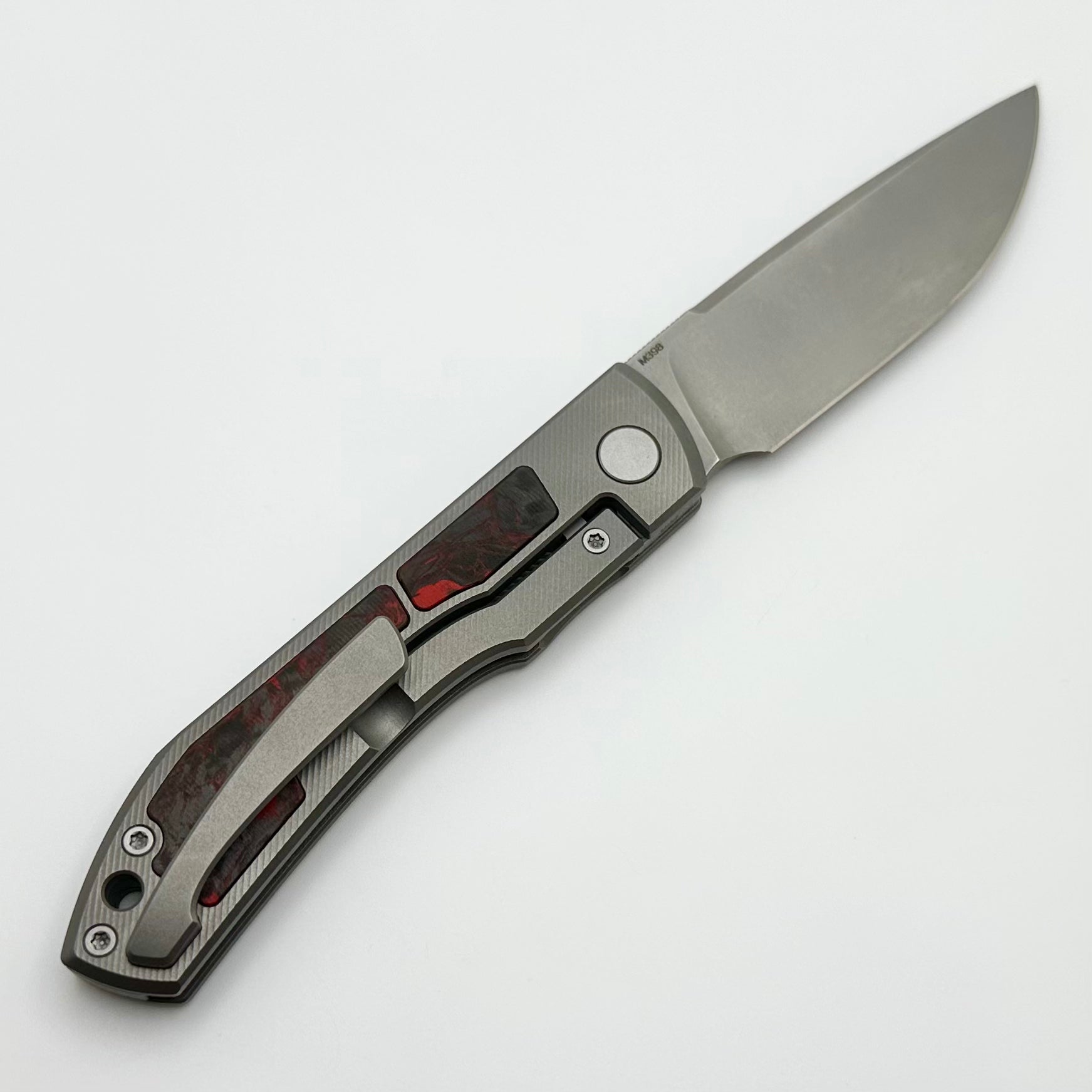 Ultimate Uldanov Sierra Knife: Premium Milled Titanium & Red Dark Matter Carbon Fiber Flipper