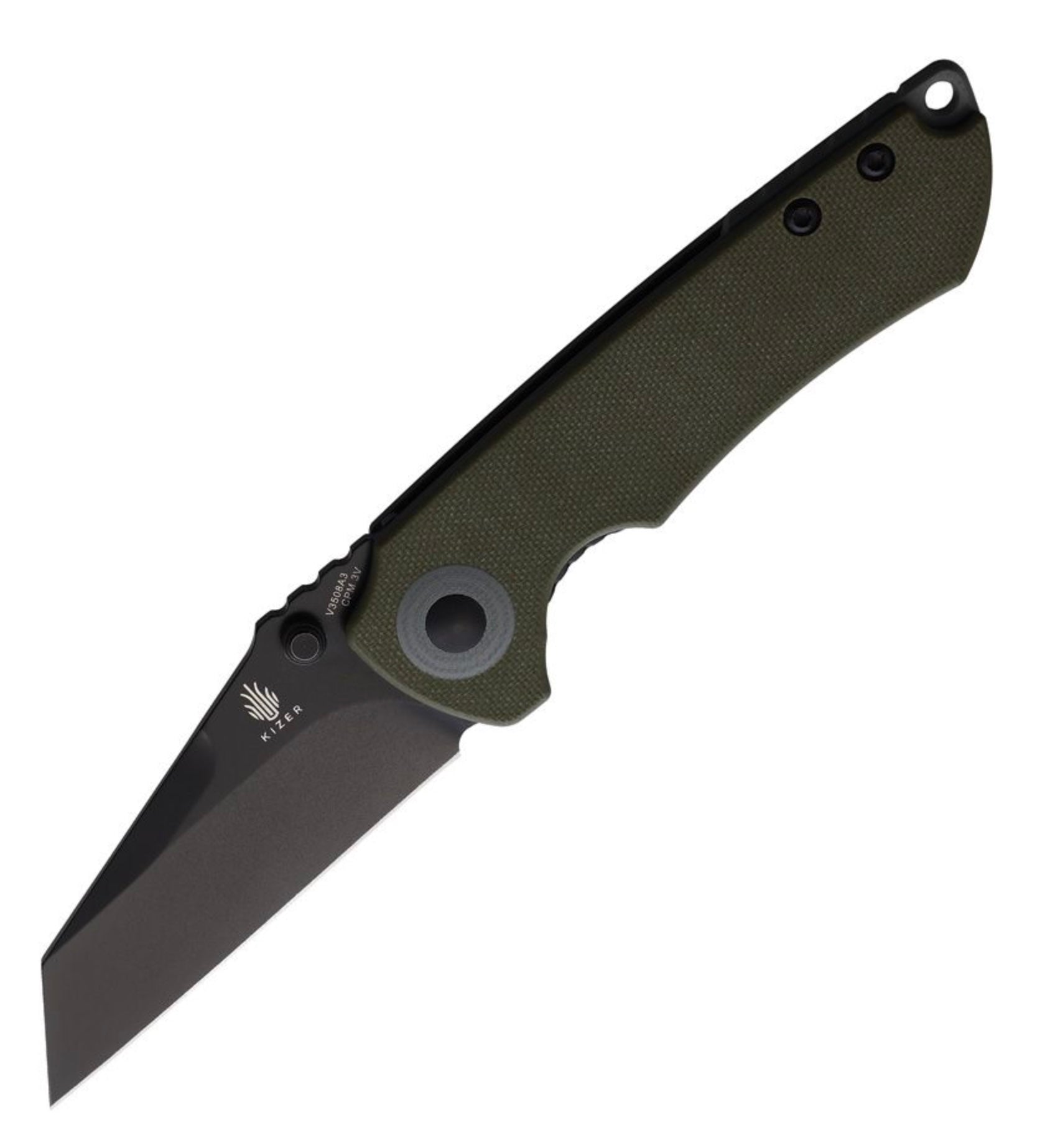 Kizer Mini Critical Premium EDC Knife - Green G-10 & Black 3V