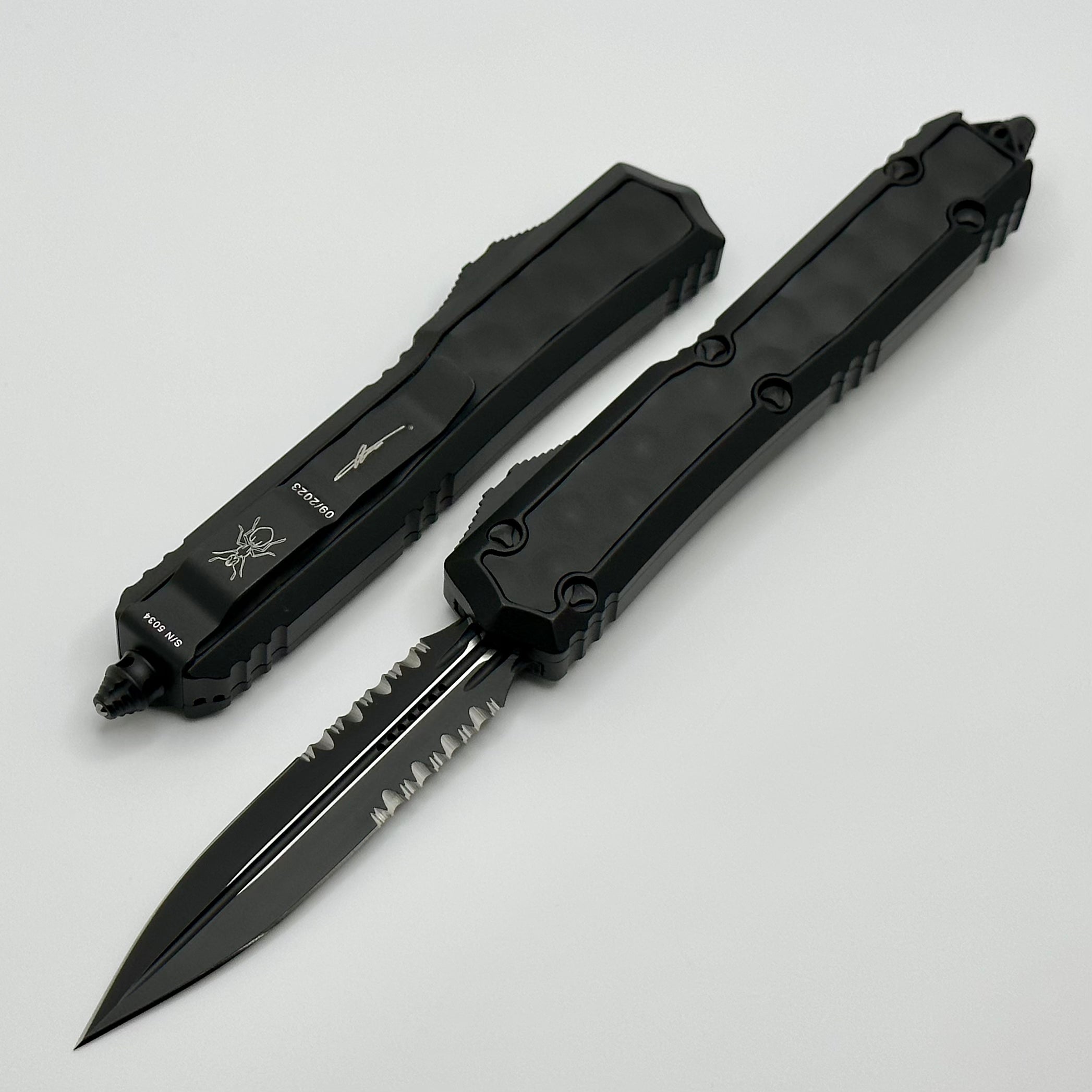 Microtech Makora Ultimate Tactical Knife - DLC Bubble Inlays & Nickel Boron Internals