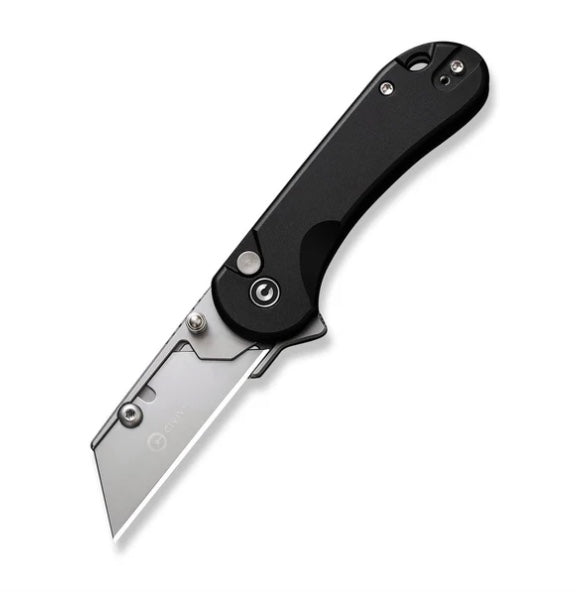 Civivi Elementum Premium Utility Knife with Black Aluminum Handles & Button Lock