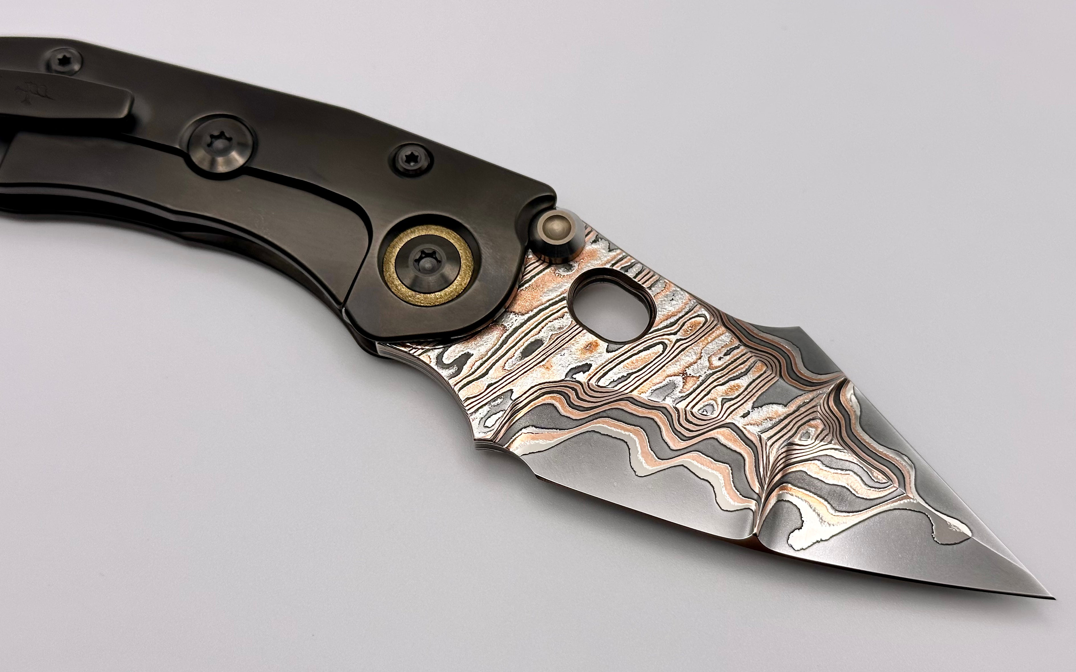 Premium Marfione Custom Stitch Knife with Double Star Grind & DLC Titanium Handle