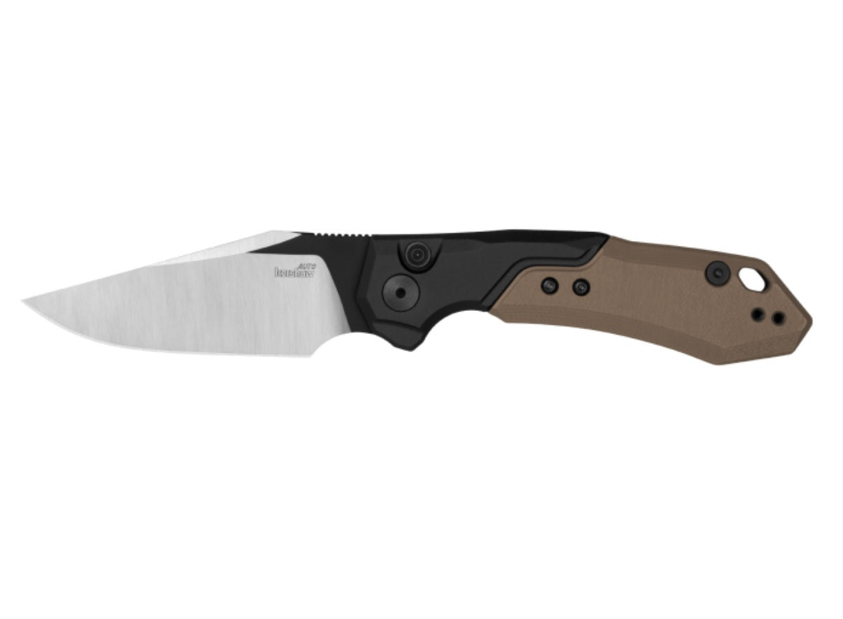 Kershaw Launch 19 Premium Tactical Automatic Knife - Earth Brown G10 & Aluminum Handle