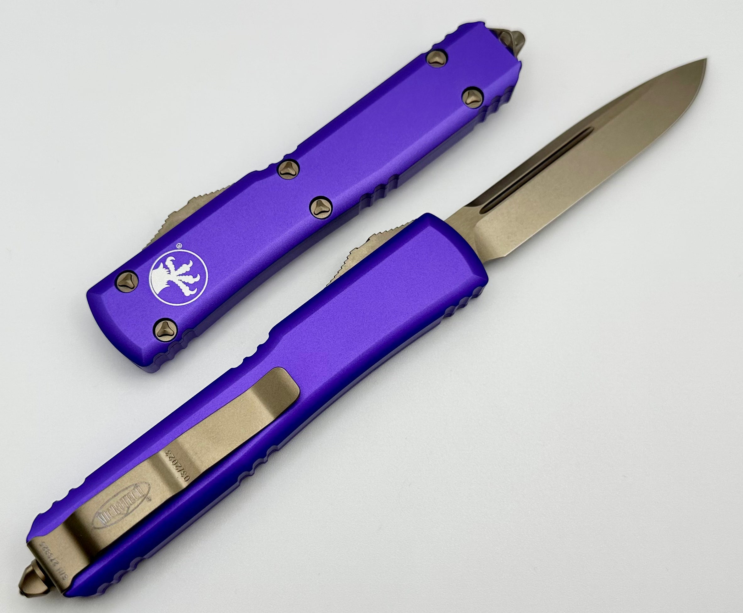 Premium Microtech Ultratech Bronze & Purple OTF Knife