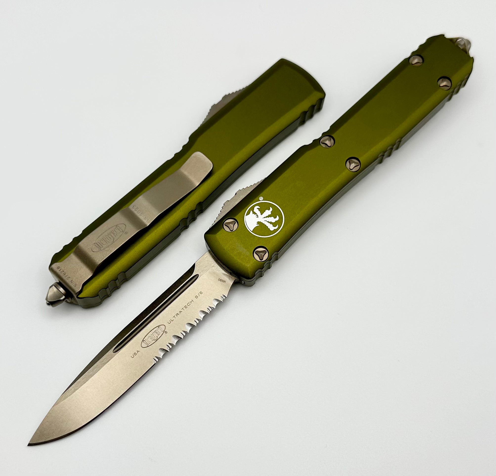 Microtech Ultratech Bronze Partial Serrated OTF Knife - Premium OD Green Finish