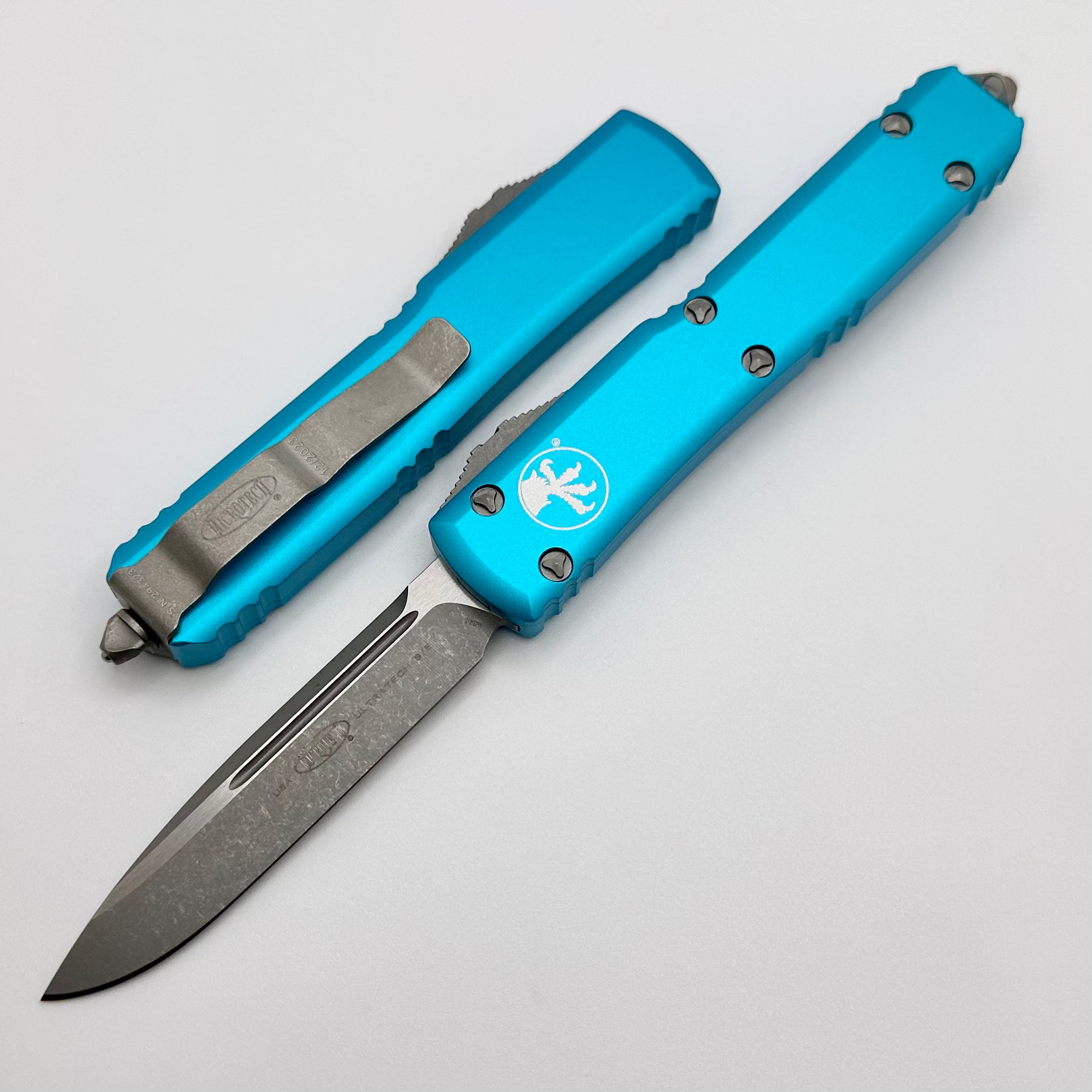 Premium Microtech Ultratech OTF Knife - Apocalyptic & Turquoise Edition