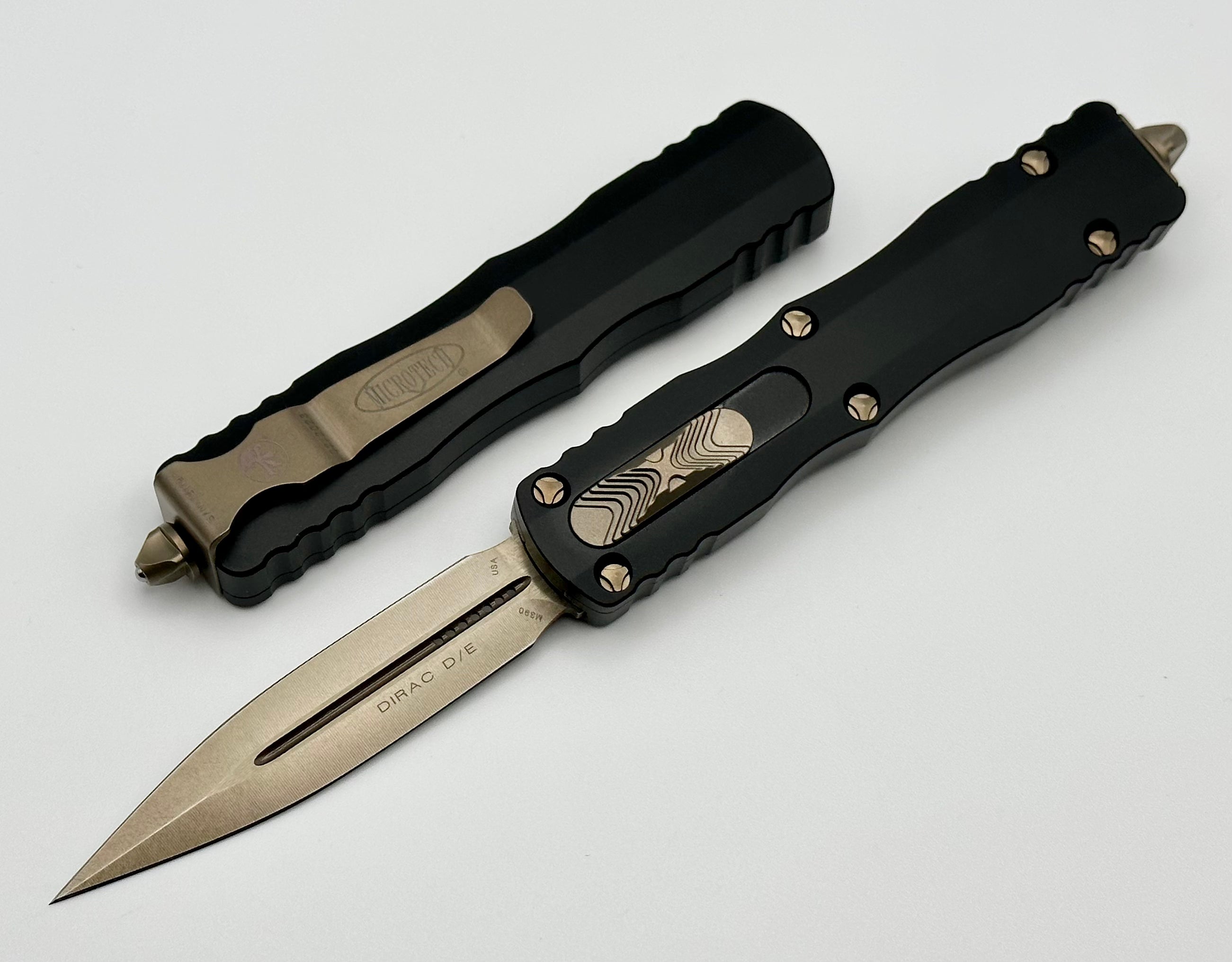 Microtech Dirac Black & Bronze Double Edge Knife - Ultimate EDC Tool